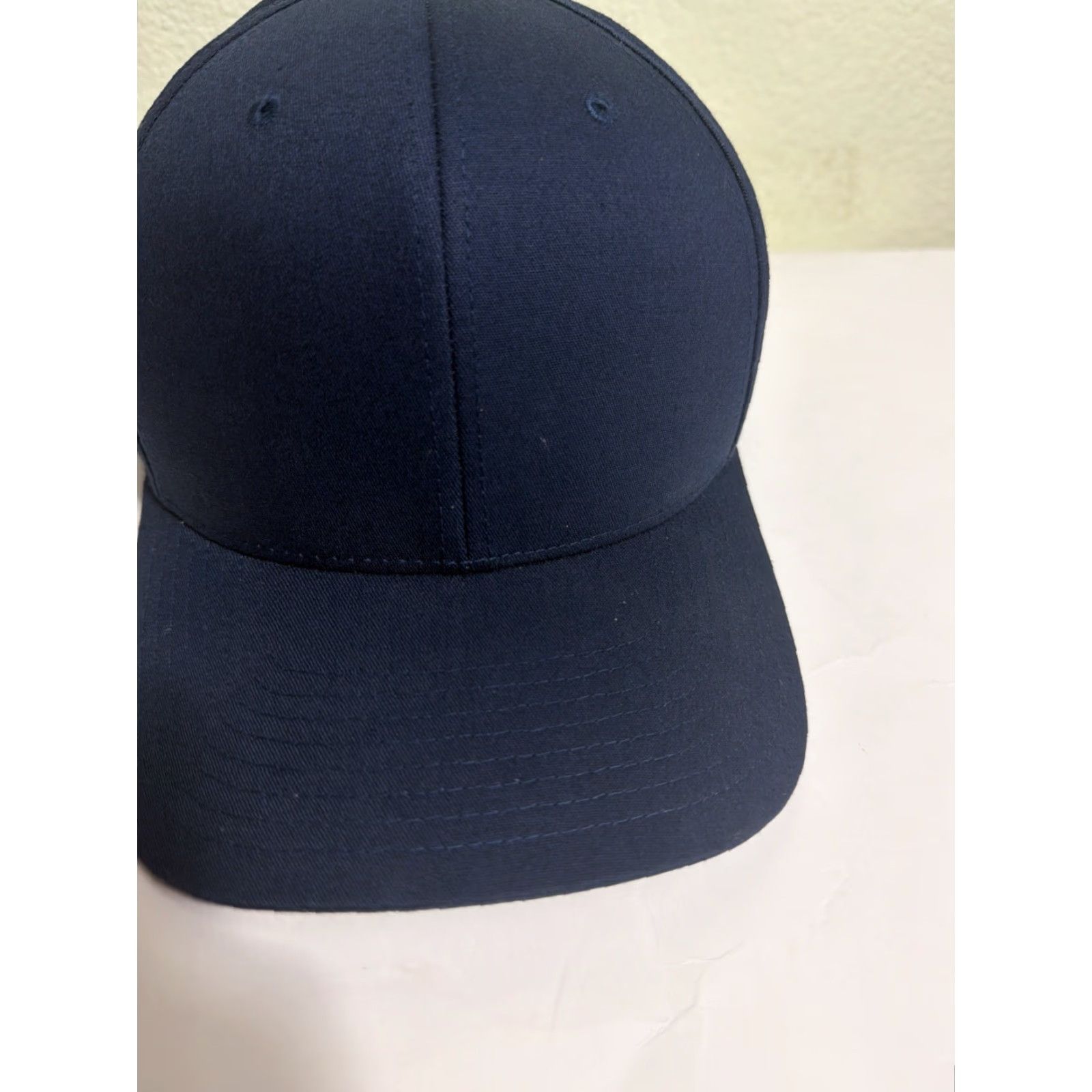 Vintage Blank Navy Blue Flex Hat Size L/XL Baseball Cap Men Flexfit Hat Size ONE SIZE - 3 Thumbnail