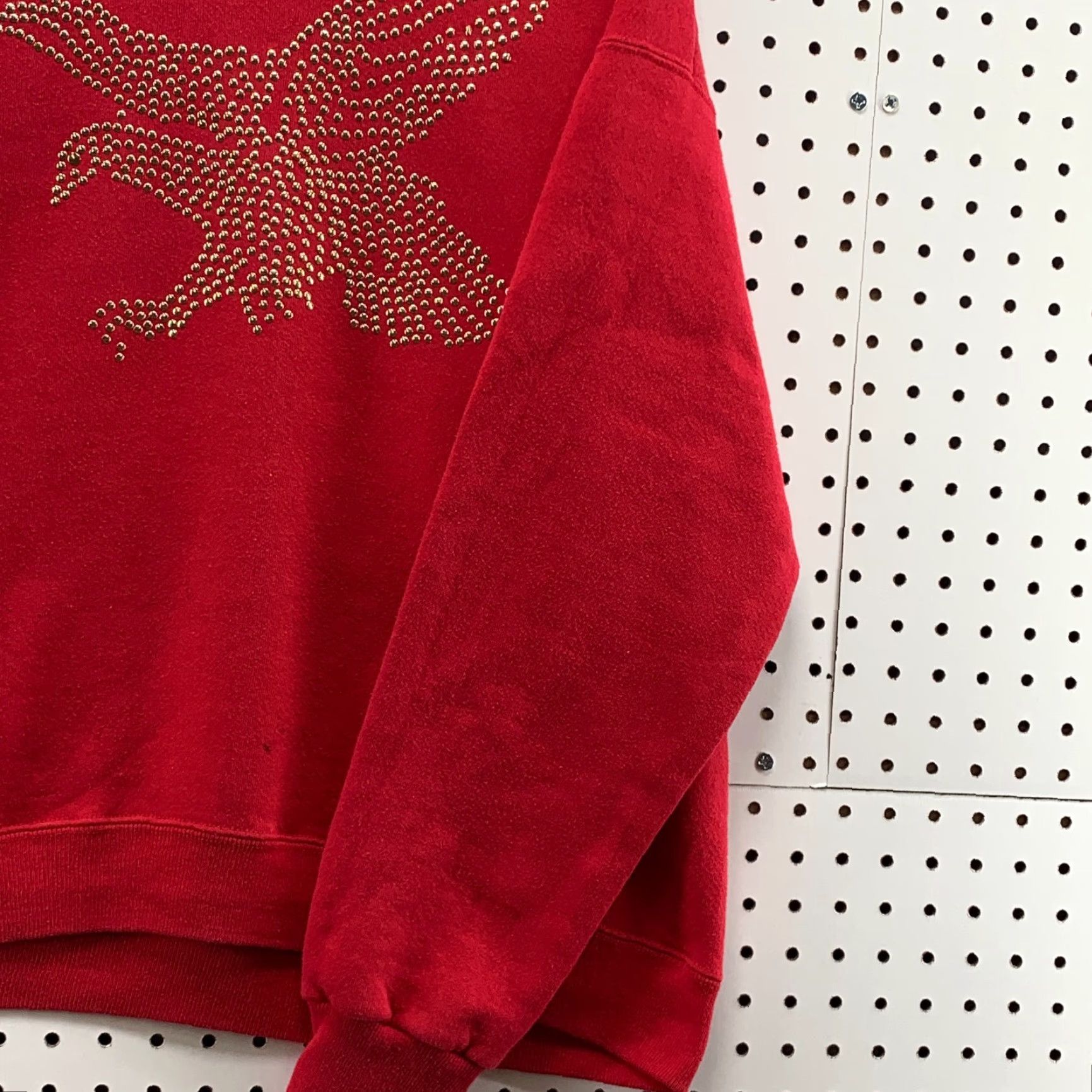 Lee VINTAGE LEE Heavyweight Studded Eagle Stars Handmade Long Sleeve Size Large Red Women Sweater Size L / US 10 / IT 46 - 4 Thumbnail