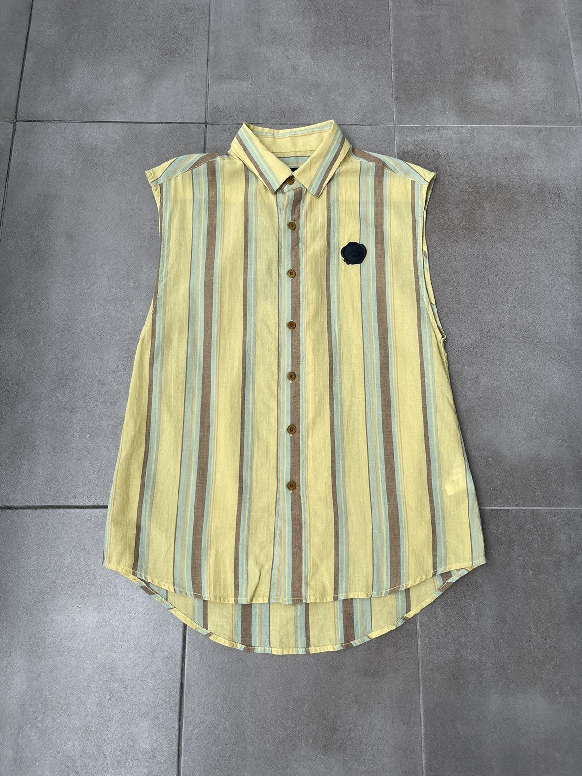 Viktor & Rolf !DS! SS20 Viktor & Rolf Stripe Print Yellow Sleeveless Shirt Size US S / EU 44-46 / 1 - 1 Thumbnail