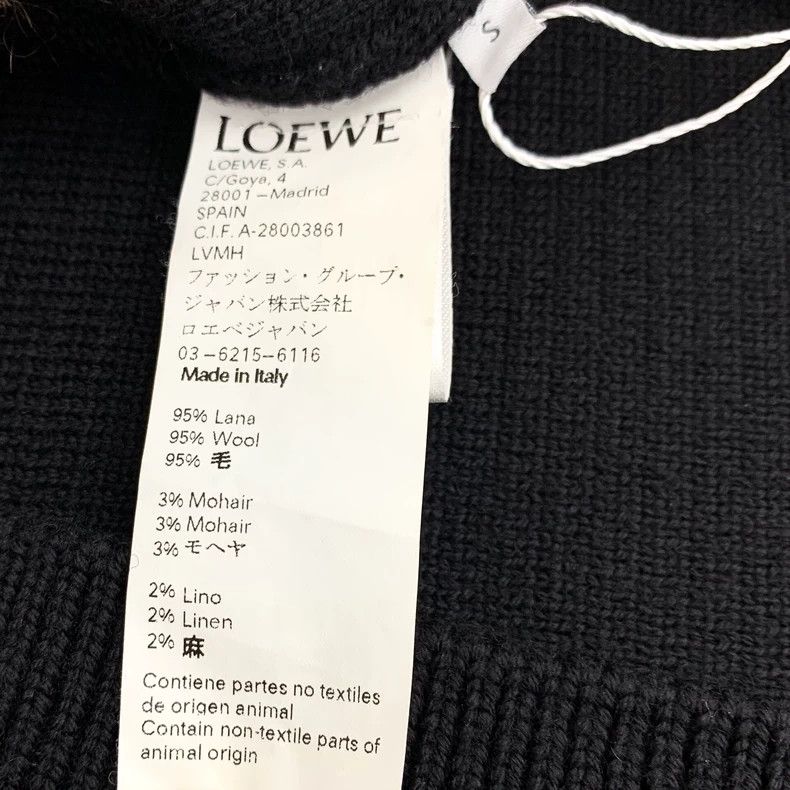 Loewe LOEWE Black rabbit embroidered wool V-neck single row knit Size S / US 4 / IT 40 - 6 Thumbnail
