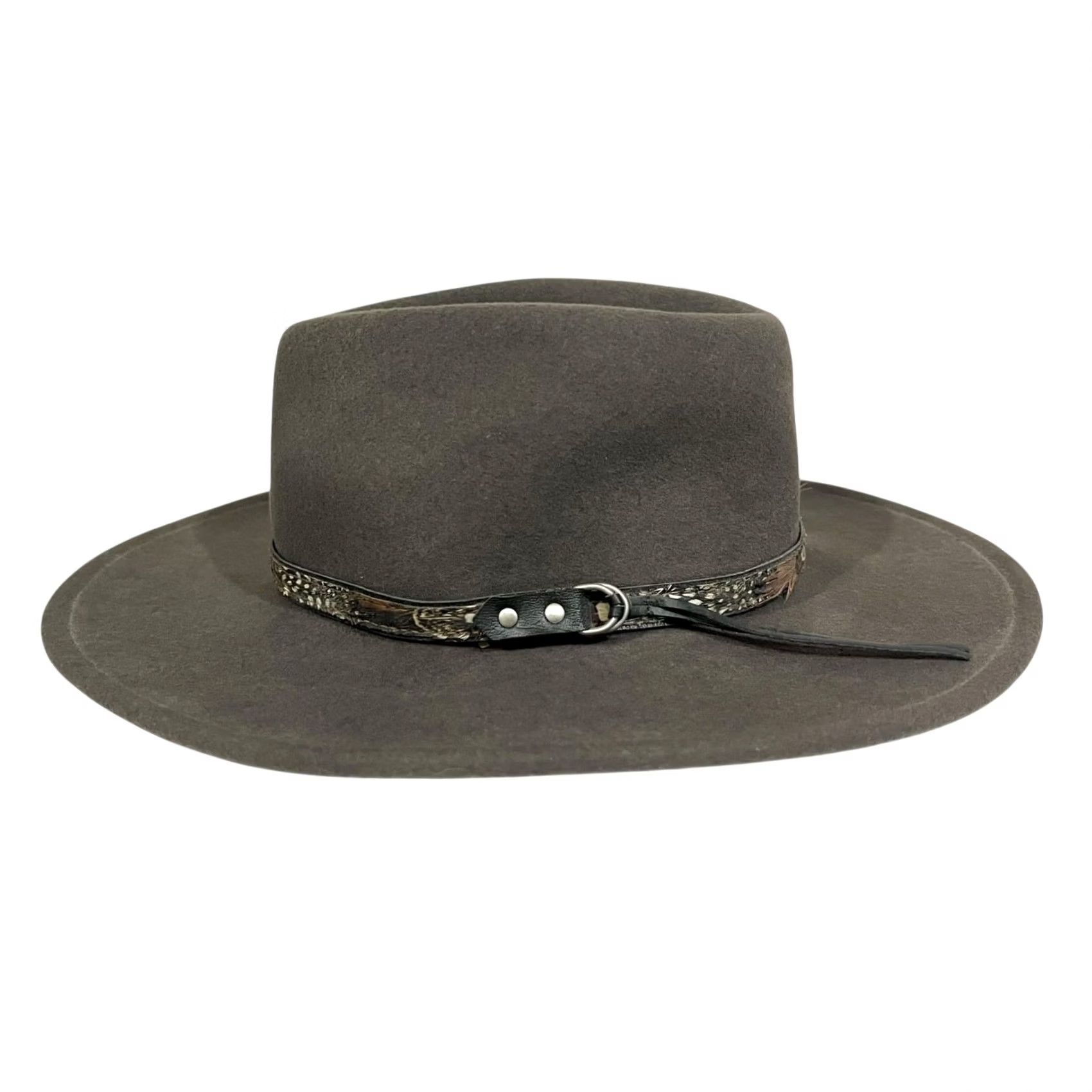 CO VINTAGE Golden Gate Hat Co Panther Gray Wool Fedora Pheasant Feather Band Men’s Small Fedora Hat Cowboys Western Mens Small Gray Wool Fedora Hat Size US 29 - 2 Thumbnail