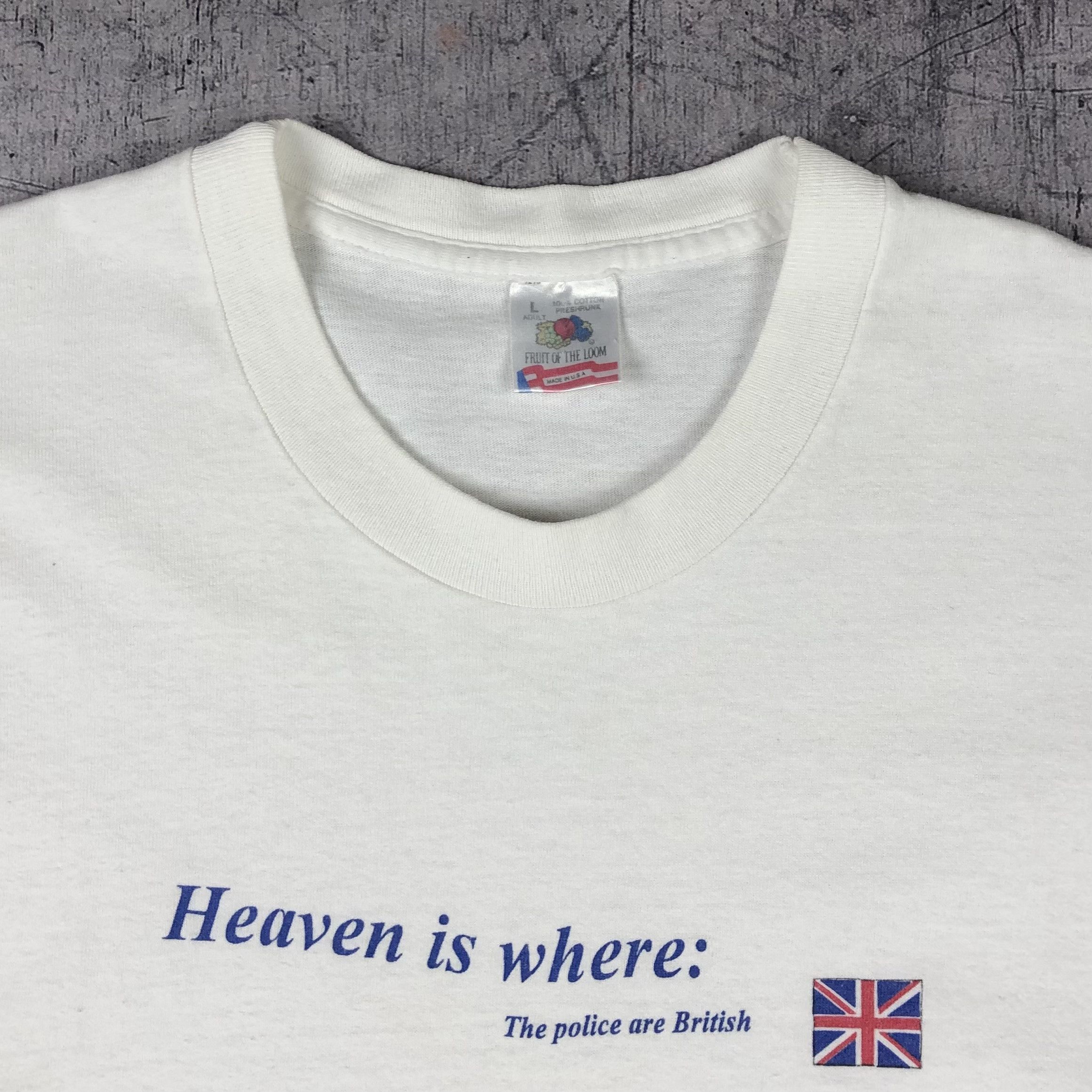Vintage 1994 USA Heaven & Hell Single Stitch Joke Tee Size US L / EU 52-54 / 3 - 4 Thumbnail