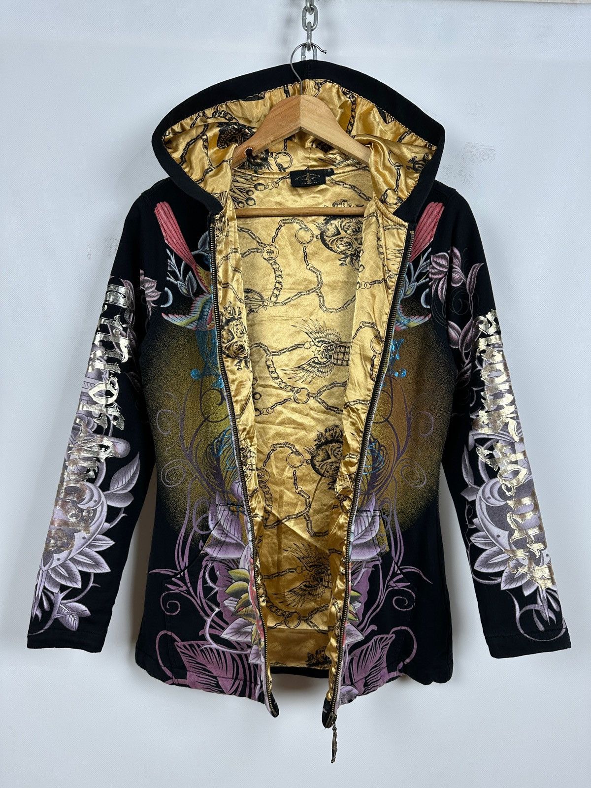 Christian Audigier Vintage Christian Audigier Y2K Full Zip Hoodie Size M / US 6-8 / IT 42-44 - 13 Thumbnail