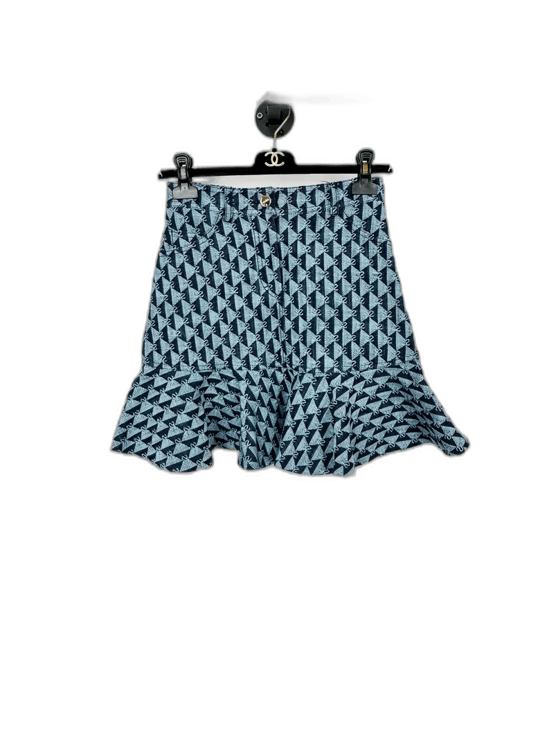 Sandro Sandro Blue Printed Flared Skirt Size 23" - 1 Thumbnail