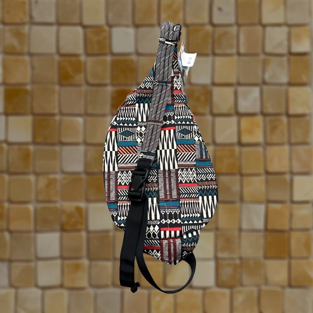 KAVU KAVU Rope Bag Backpack Sling Bag Cotton Crossbody Pattern Stack 923-869 NWT Size ONE SIZE - 1 Thumbnail
