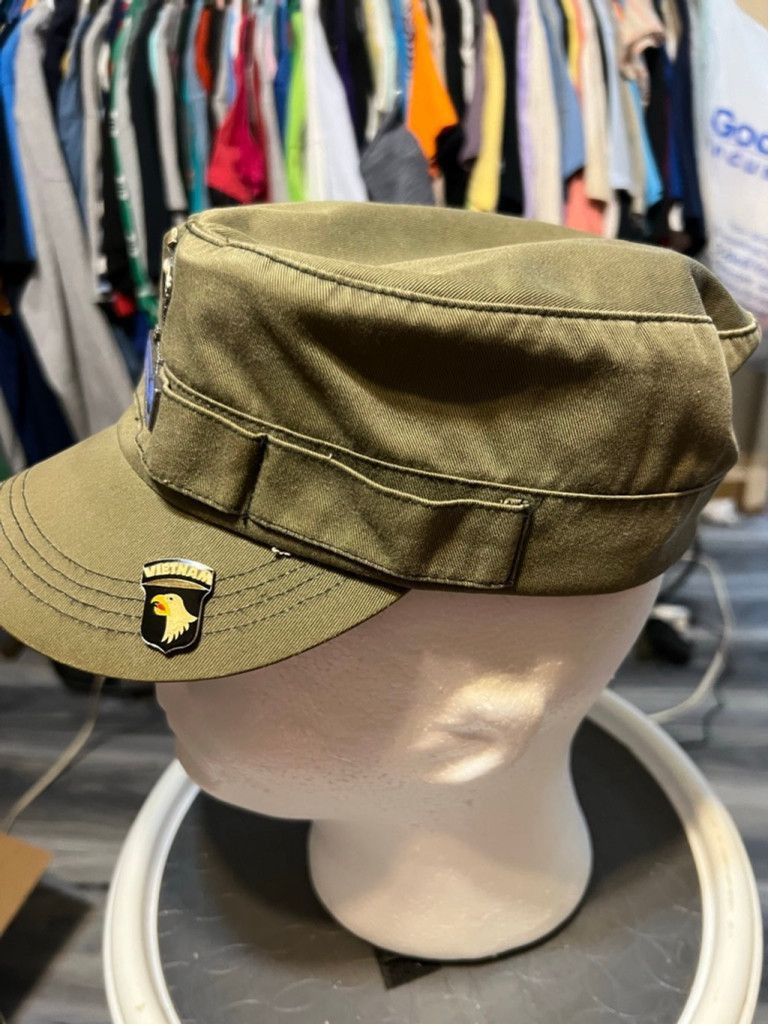 Faconnable Men's Falcon Olive Green Military Style Cap with pins Size ONE SIZE - 2 Thumbnail