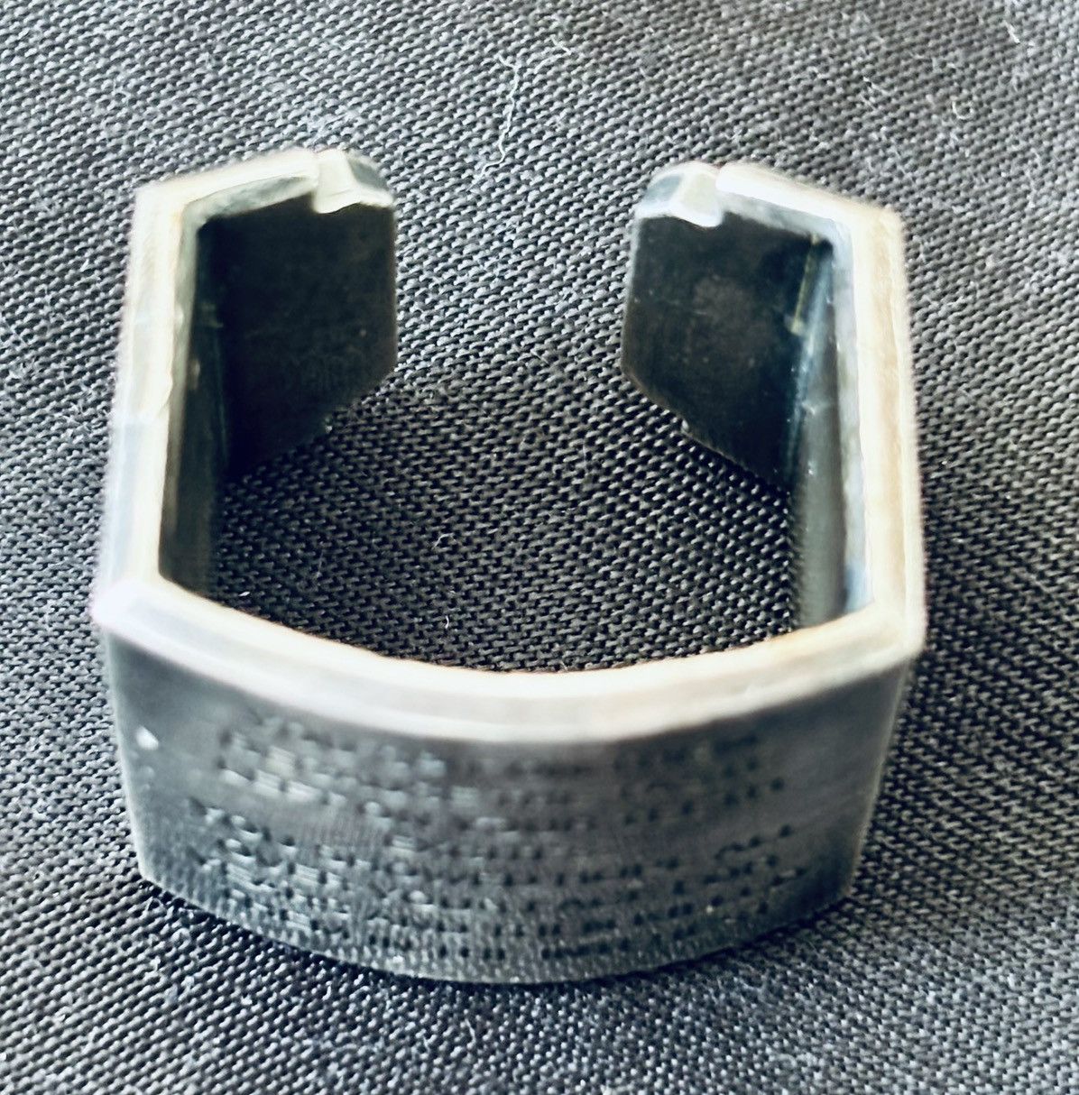 Julius Julius Engraved Industrial Brutalist Alloy Ring Size ONE SIZE - 4 Thumbnail