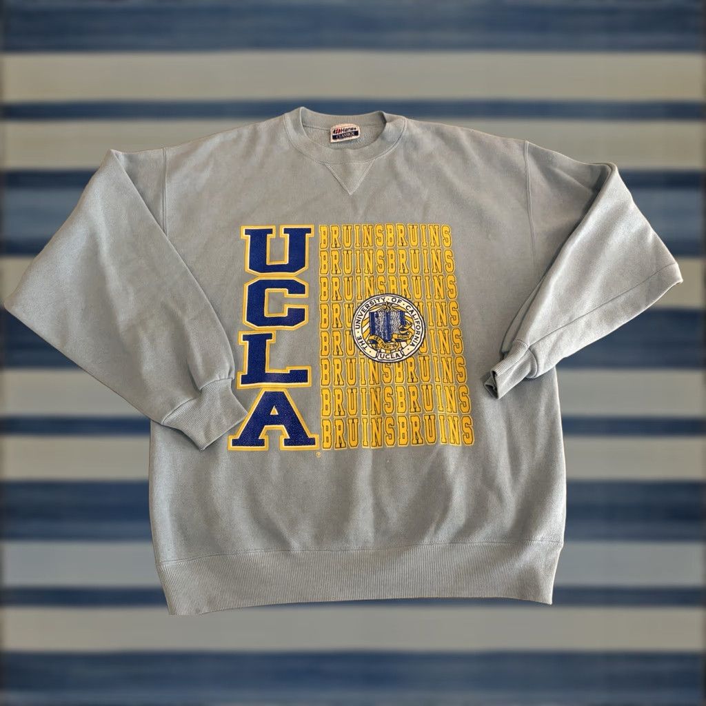 Hanes VINTAGE Hanes UCLA Bruins Blue Pullover Sweater Men XL Crew Neck 90s Retro Casual Cotton Blend United States Size US XL / EU 56 / 4 - 1 Thumbnail