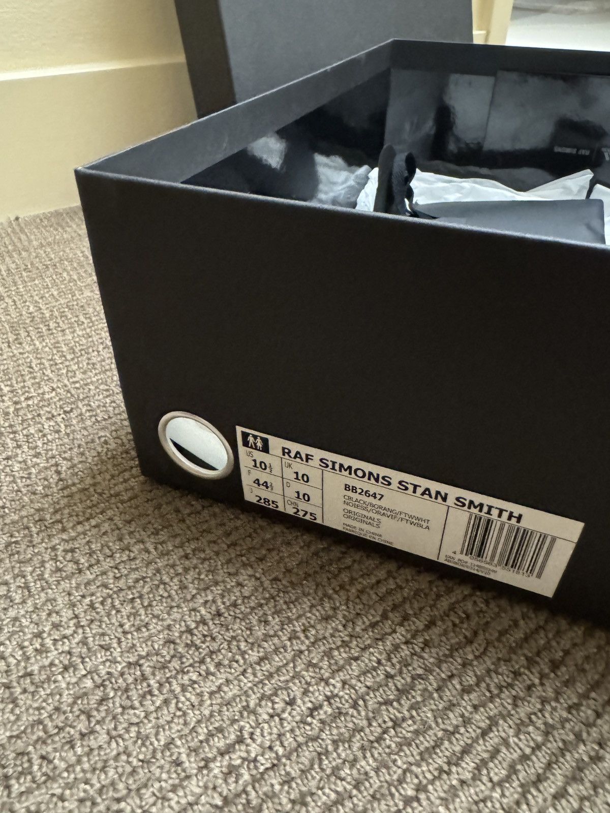Adidas × Raf Simons RAF SIMONS Stan Smith Black/Orange Size US 10.5 / EU 43-44 - 2 Thumbnail