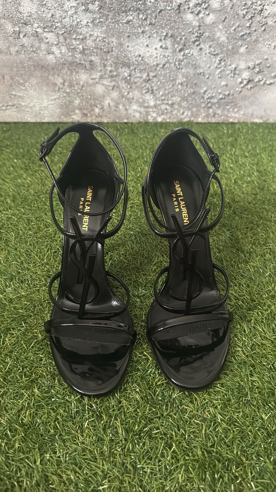 Saint Laurent Paris Saint Laurent Cassandra 100mm Sandals – All Black – Size 40 Size US 9 / IT 39 - 2 Thumbnail