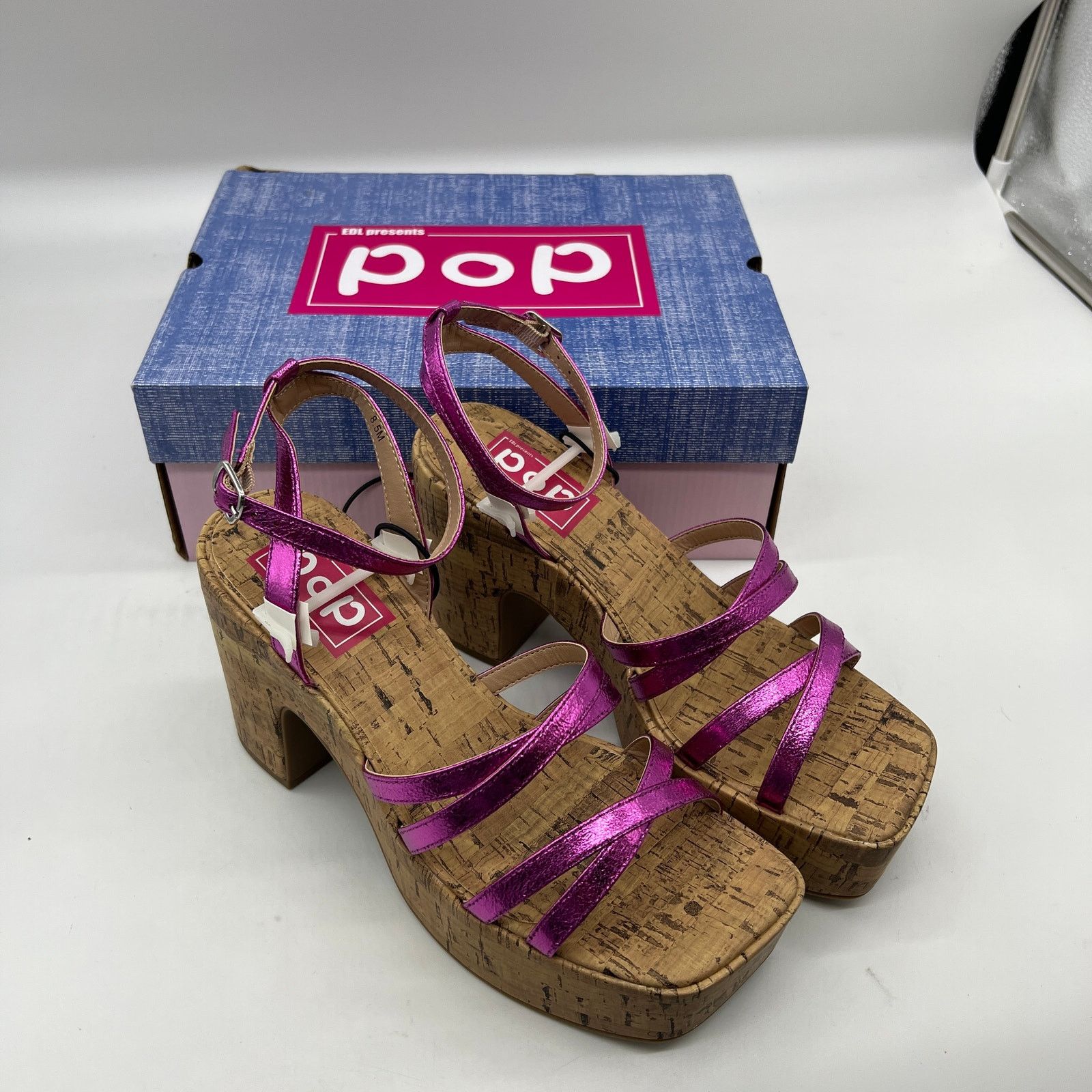 Other Pop Womens Kallie Heeled Sandals Pink Fuschia Multicolor Size US 8.5 / IT 38.5 - 1 Thumbnail