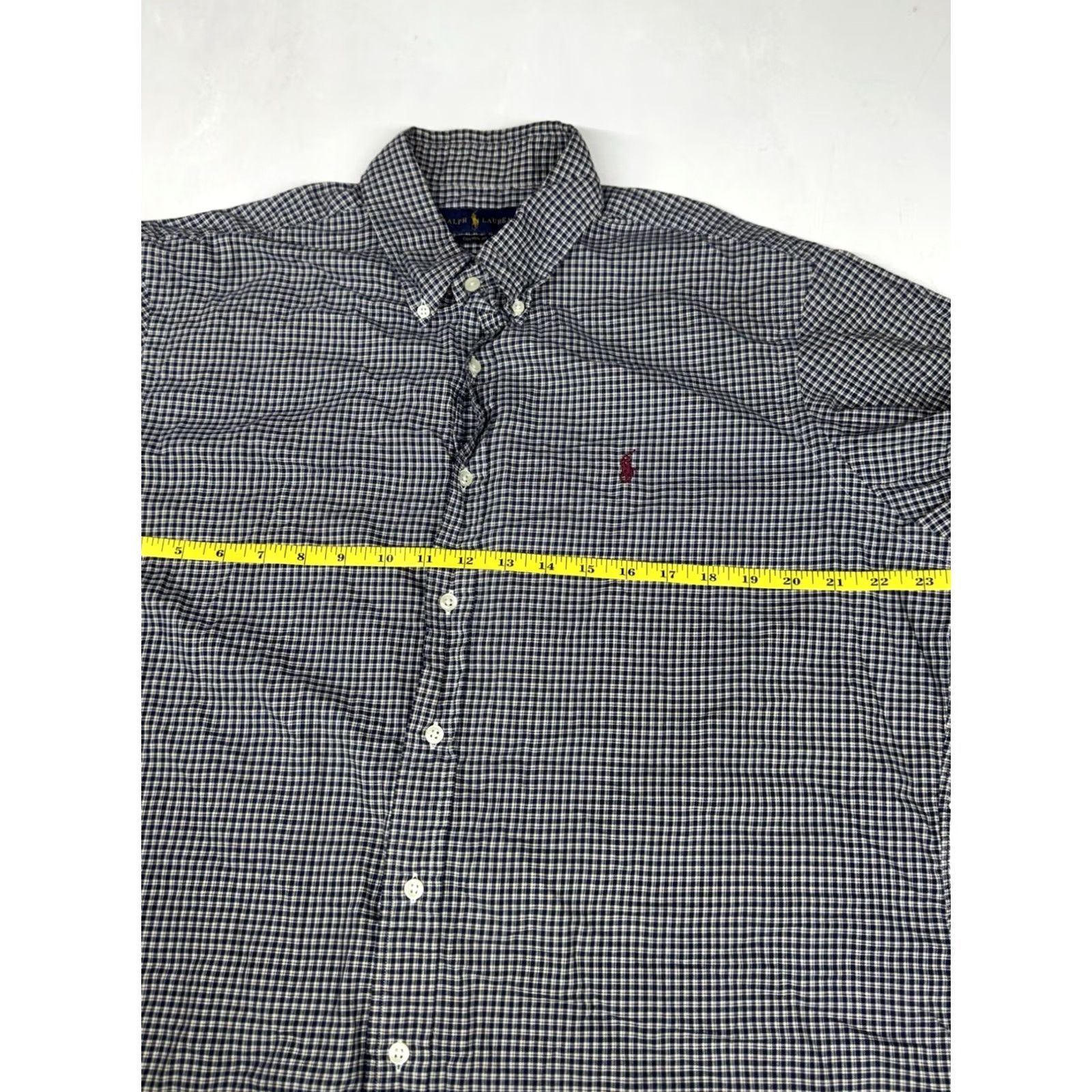 Ralph Lauren Ralph Lauren Button-Down Shirt Men XL Navy Gingham Check Classic Fit Blue/White Pony Embroidered All Seasons Formal Casual Workwear Size US XL / EU 56 / 4 - 4 Thumbnail
