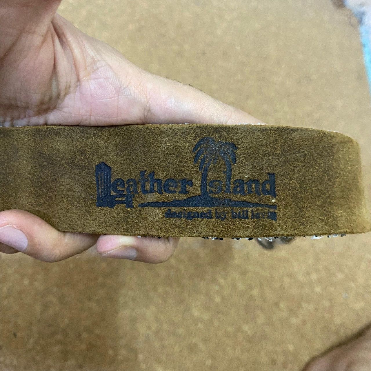 Genuine Leather Leather Island by Bill Lavin – Vintage Peace Belt – 40” Size ONE SIZE - 6 Thumbnail