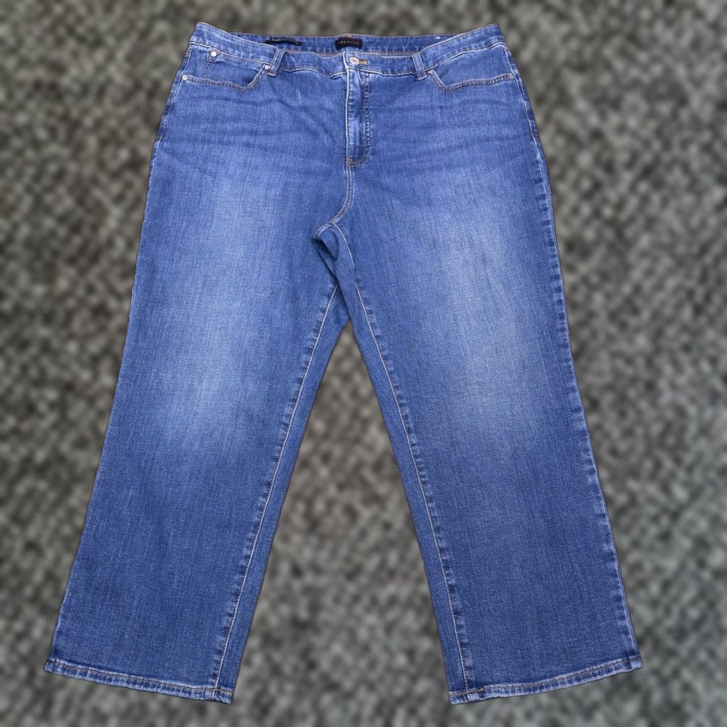 Talbots Talbots Jeans Womens 18 High Rise Stretch Cropped 5-Pocket Denim Blue Size 40" / US 18 - 1 Thumbnail