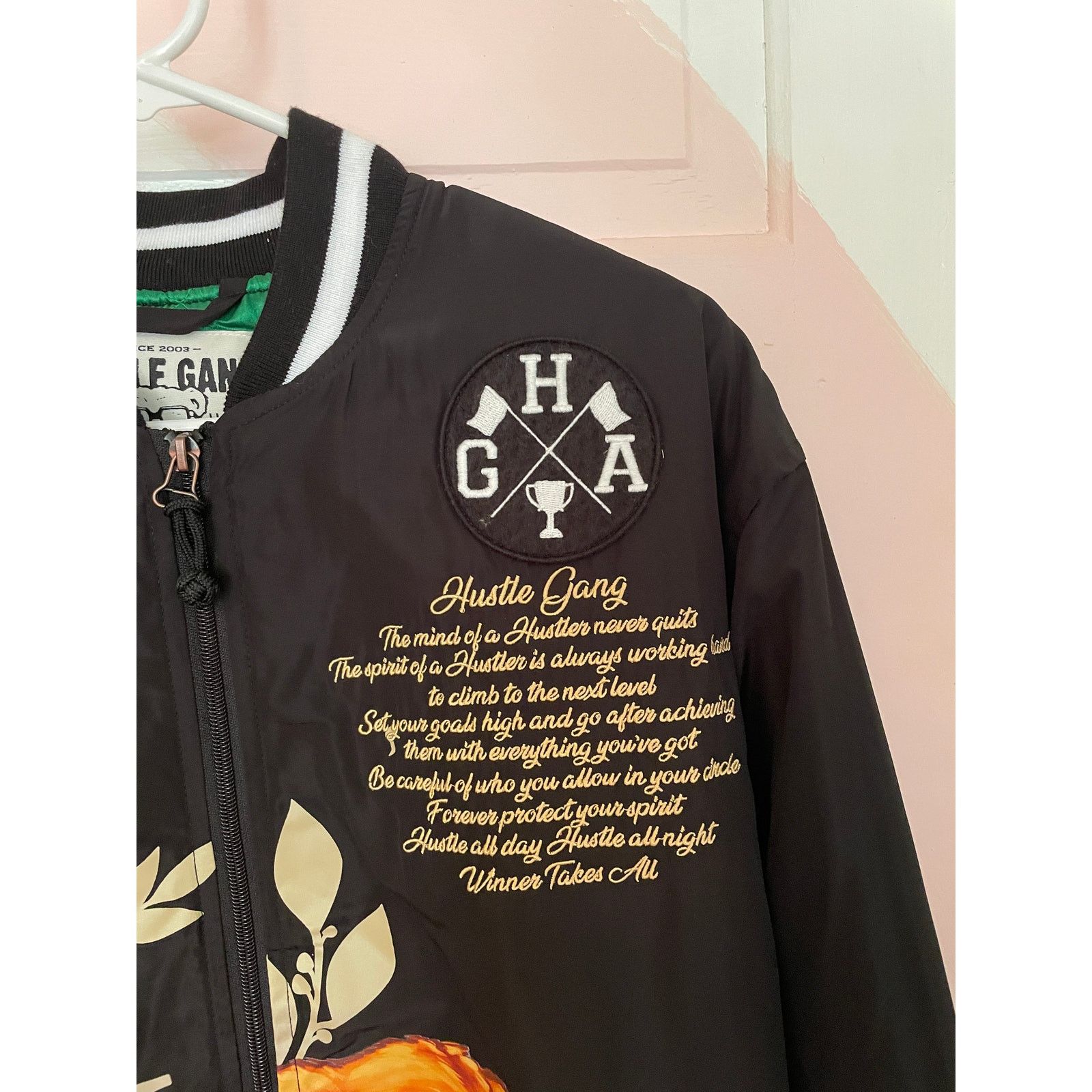 Hustle Gang Hustle Gang Varsity Bomber Jacket Bear Graphic Size M Size US M / EU 48-50 / 2 - 3 Thumbnail