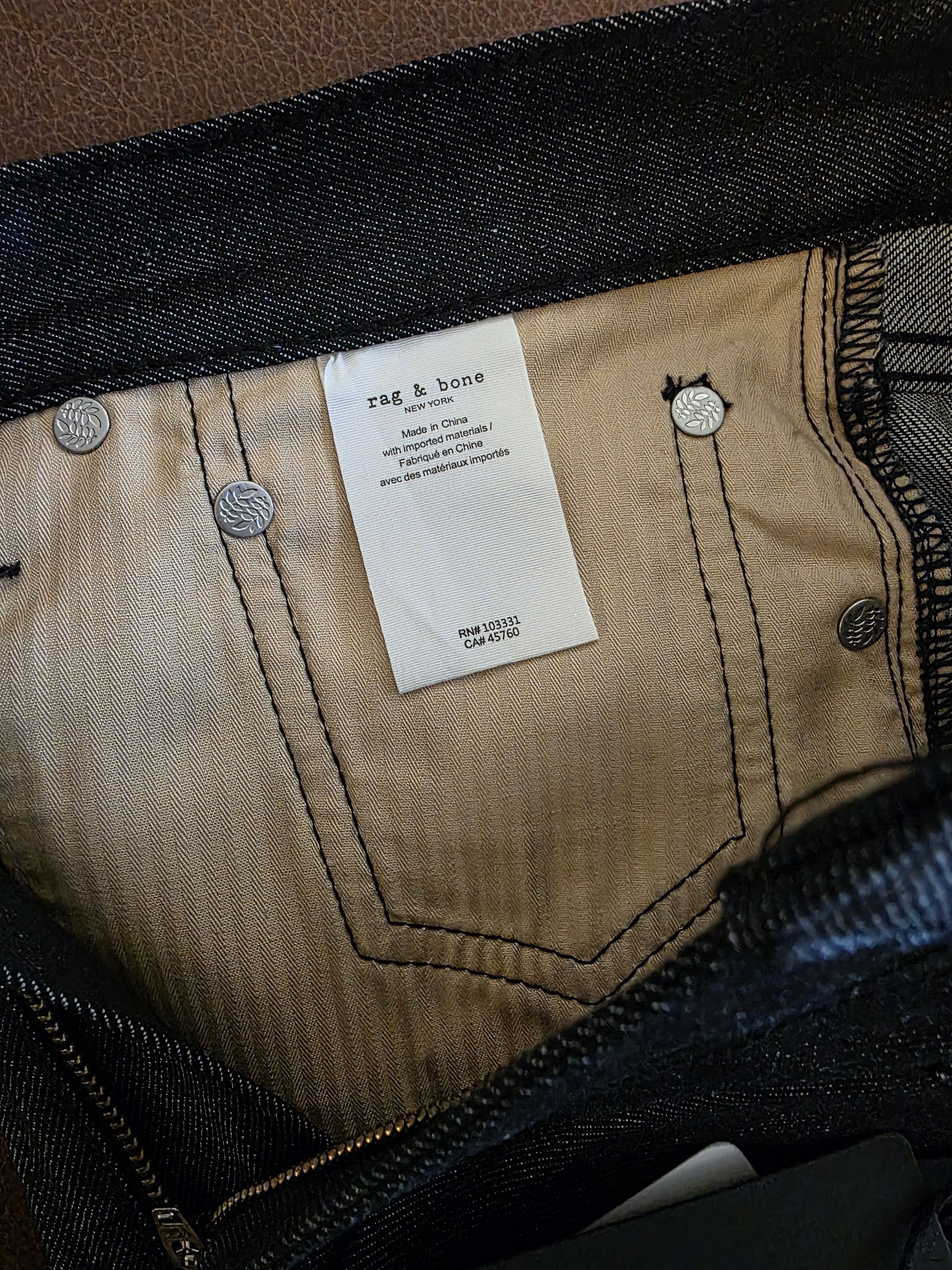 Rag & Bone Raw Denim Jeans Fit 2 Size US 30 / EU 46 - 5 Thumbnail