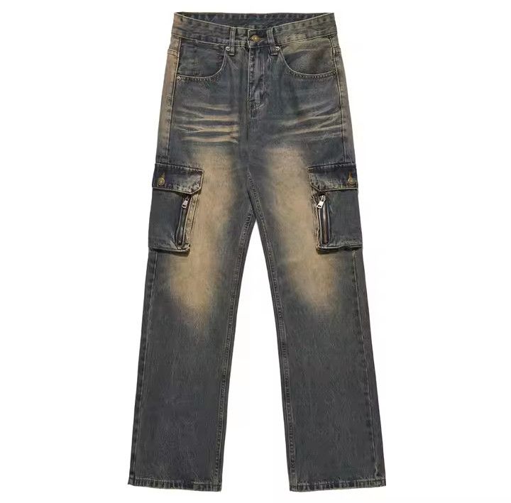 Japanese Brand × Jean Vintage Denim Straight Leg Cargo Jeans Size US 33 - 6 Thumbnail