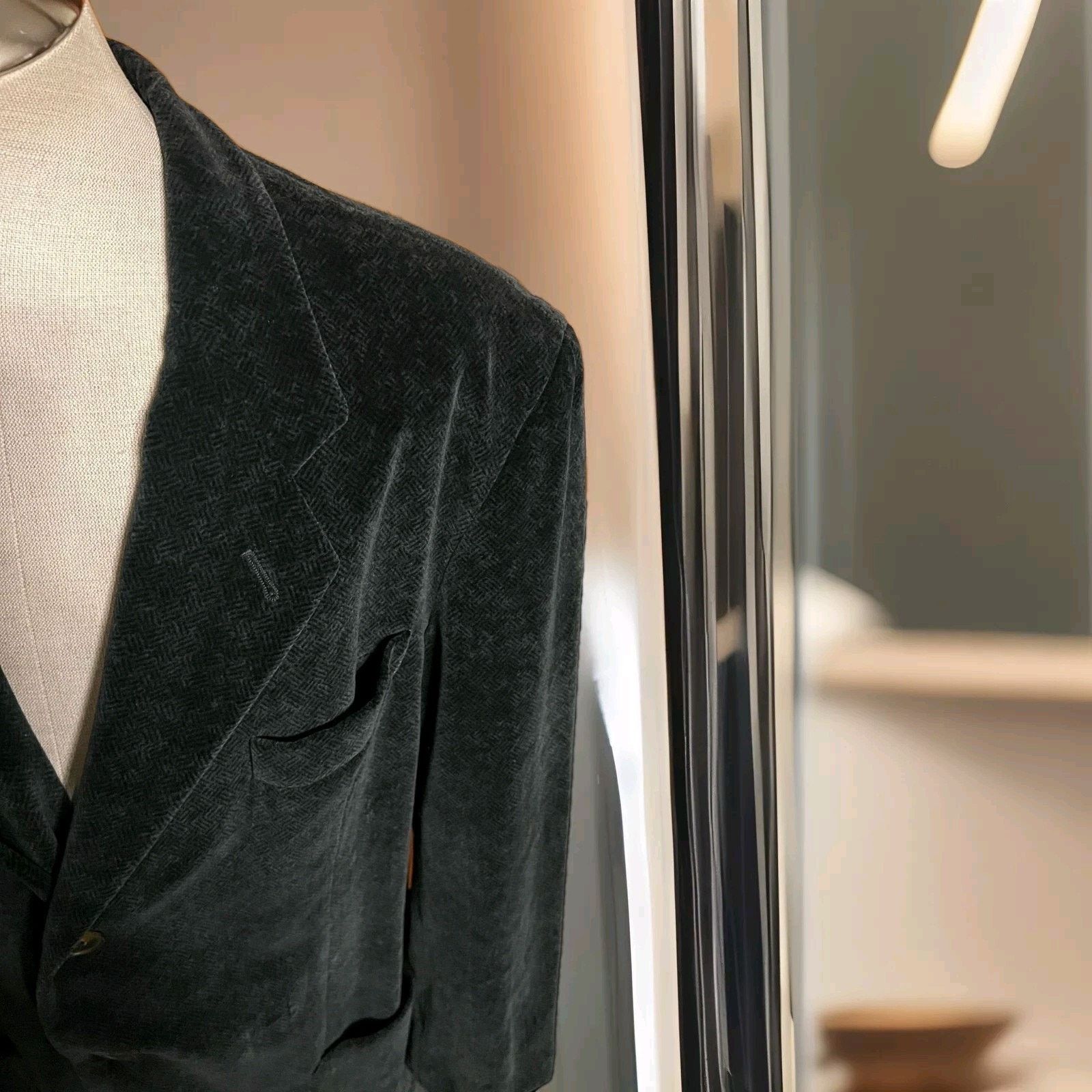 Armani Collezioni Giorgio Armani Cordoroy 3bt Black Blazer Size 44 Size 44R - 5 Thumbnail