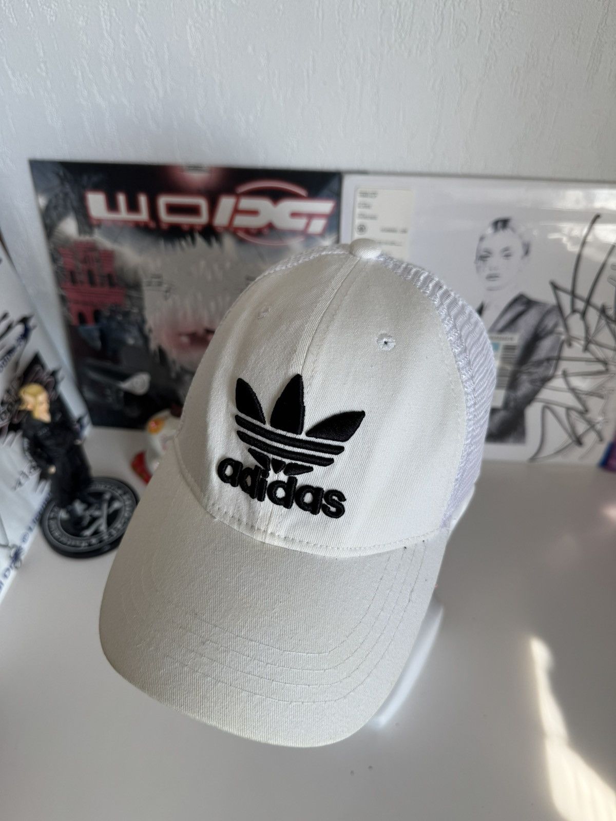 Adidas Adidas Originals White Mesh Trucker Cap Size ONE SIZE - 6 Thumbnail