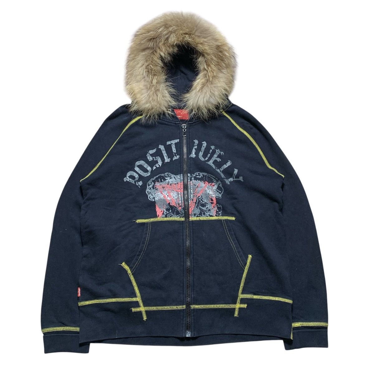 Japanese Brand Levis Strauss Faux Fur ifsix LGB Gothic Zip Hoodie Size US L / EU 52-54 / 3 - 1 Thumbnail