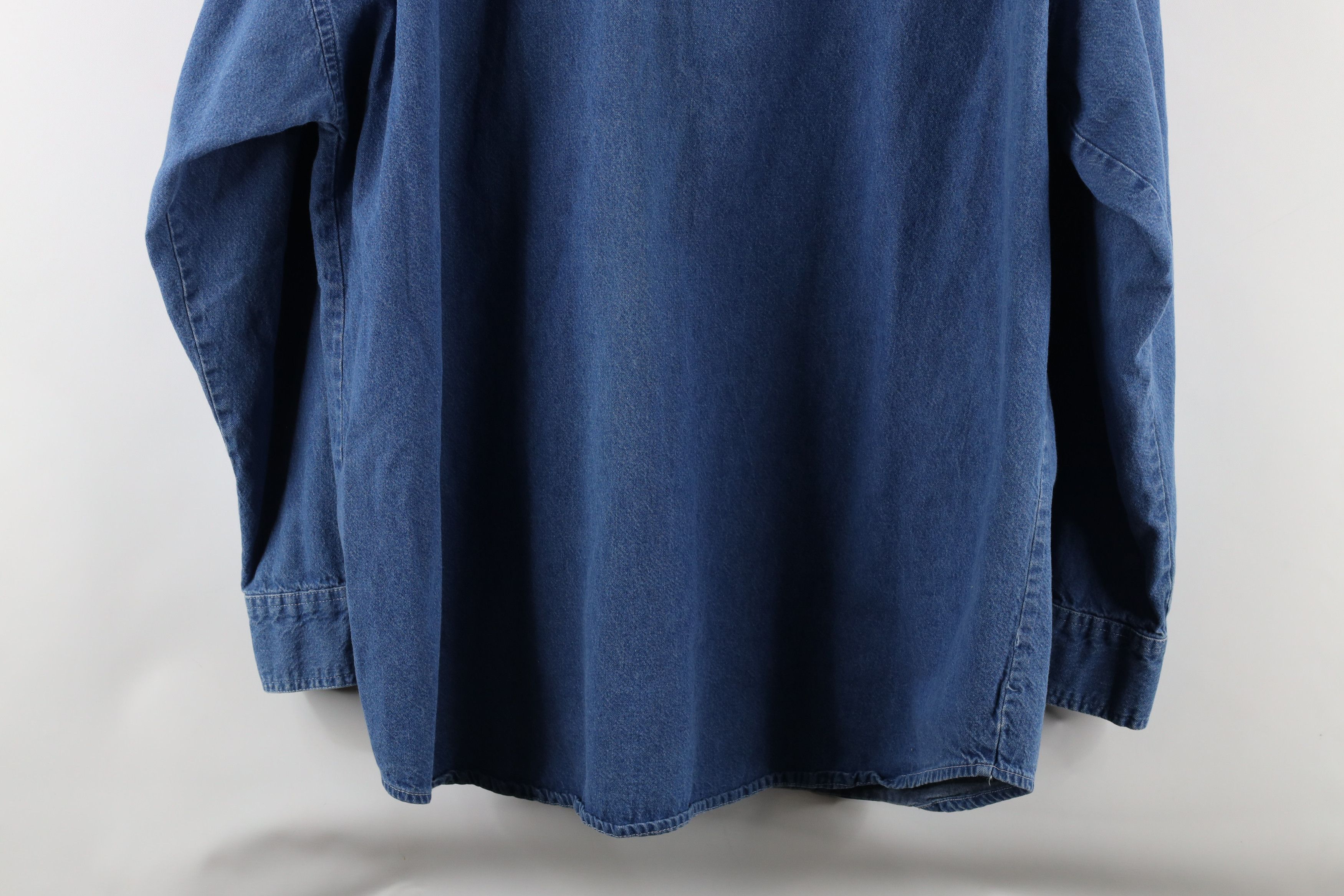 Vintage Vintage 90s Oakland Raiders Football Denim Button Down Shirt Size US XL / EU 56 / 4 - 13 Thumbnail