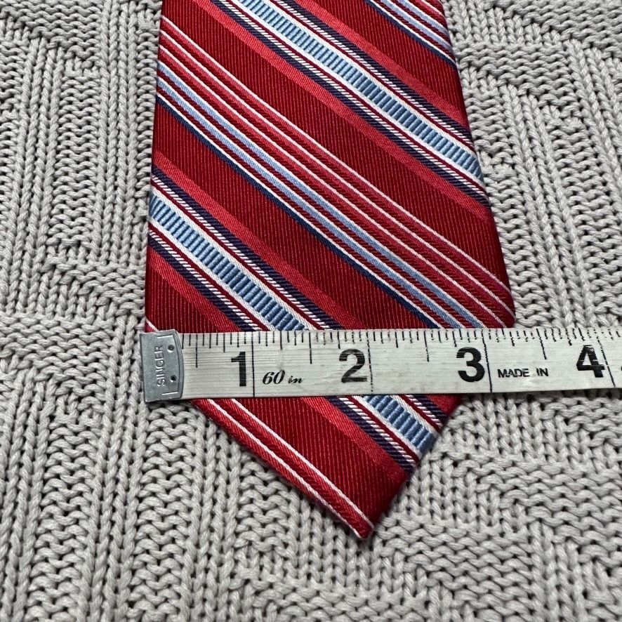 Barneys New York Barneys New York bright cherry red striped silk tie Size ONE SIZE - 5 Thumbnail