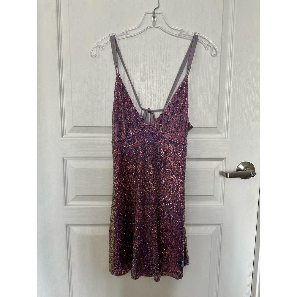 Designer Free People Gold Rush Mini Dress Sequin Lilac | Grailed