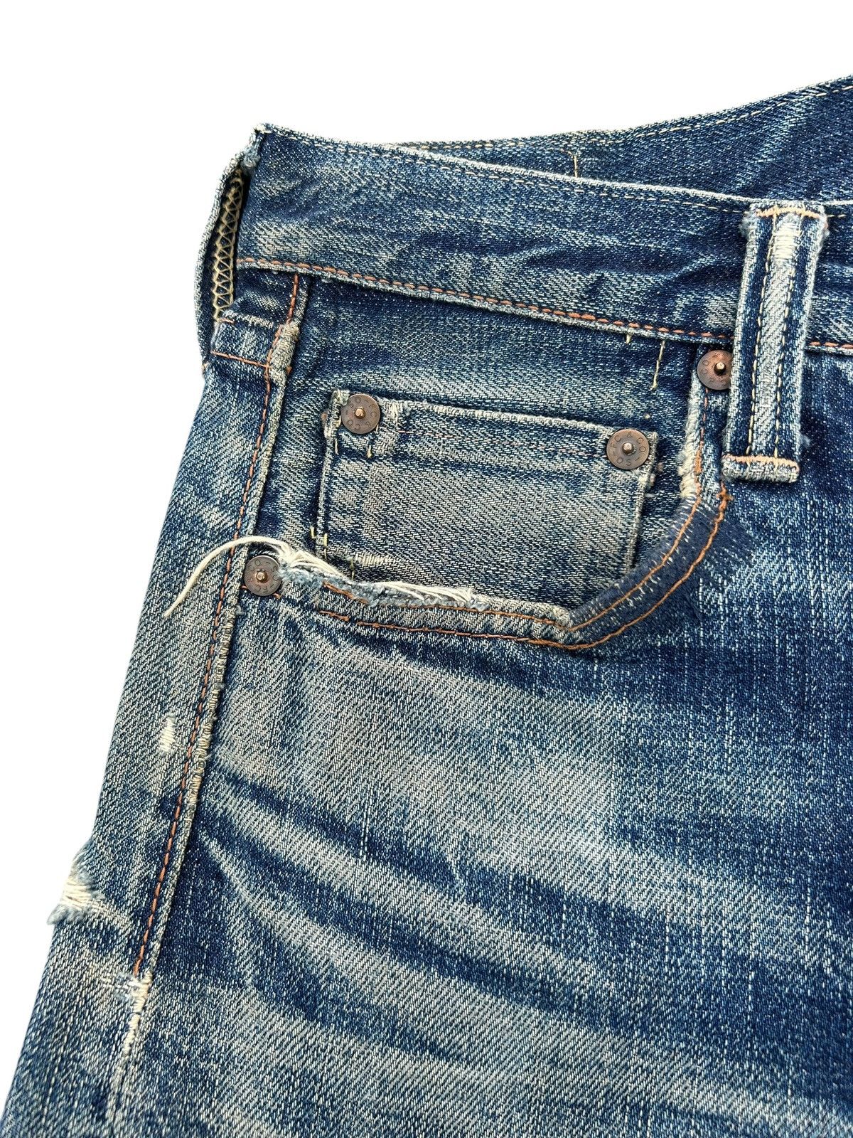 Kapital Vintage Full Count Selvedge Distressed Repair Denim Jeans Size US 30 / EU 46 - 6 Thumbnail
