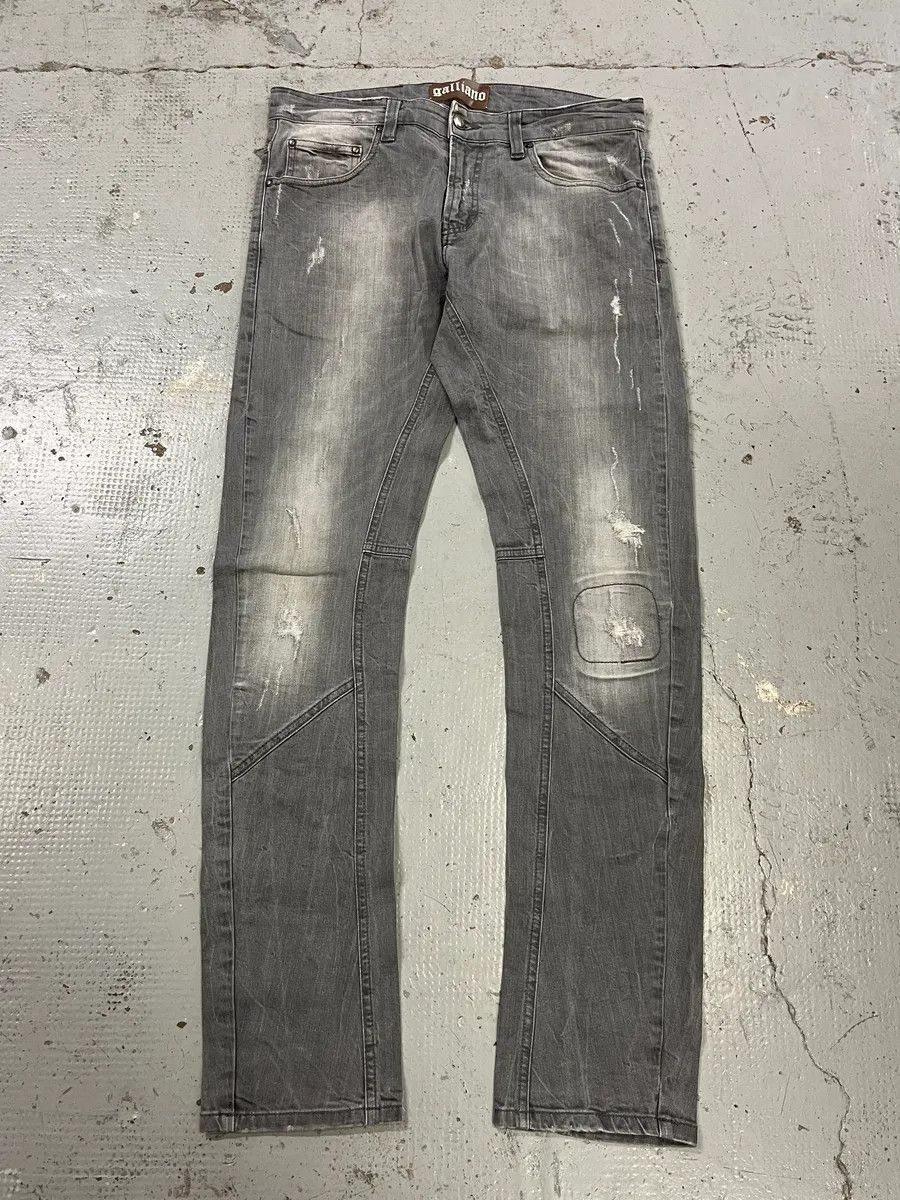 John Galliano SS2013 John Galliano Grey Denim Distressed Slim Jeans Size US 32 / EU 48 - 5 Thumbnail
