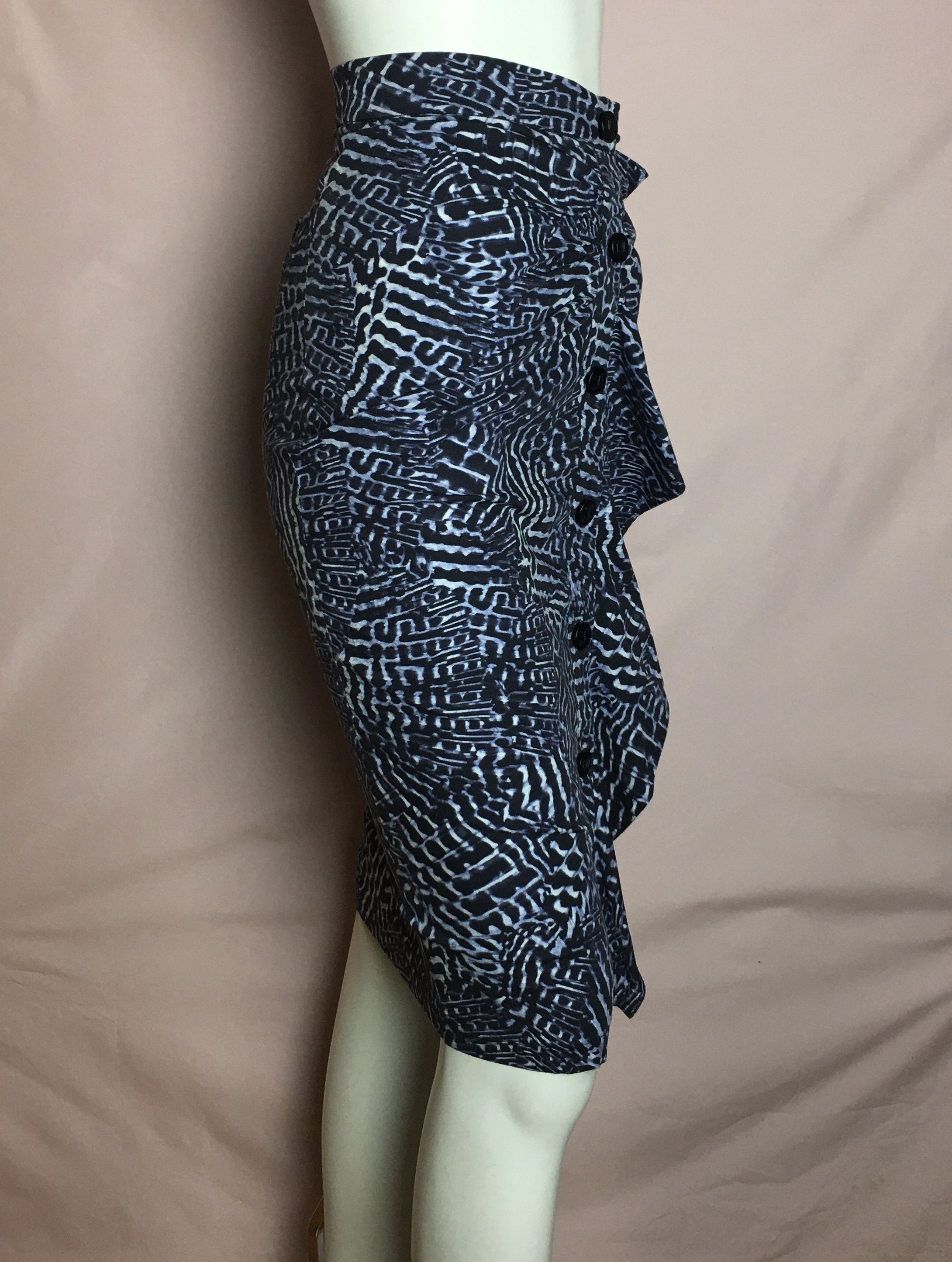Max Mara Max Mara Patterned Button-Down Cotton Skirt US 2 IT 36 Size 26" / US 2 / IT 38 - 3 Thumbnail