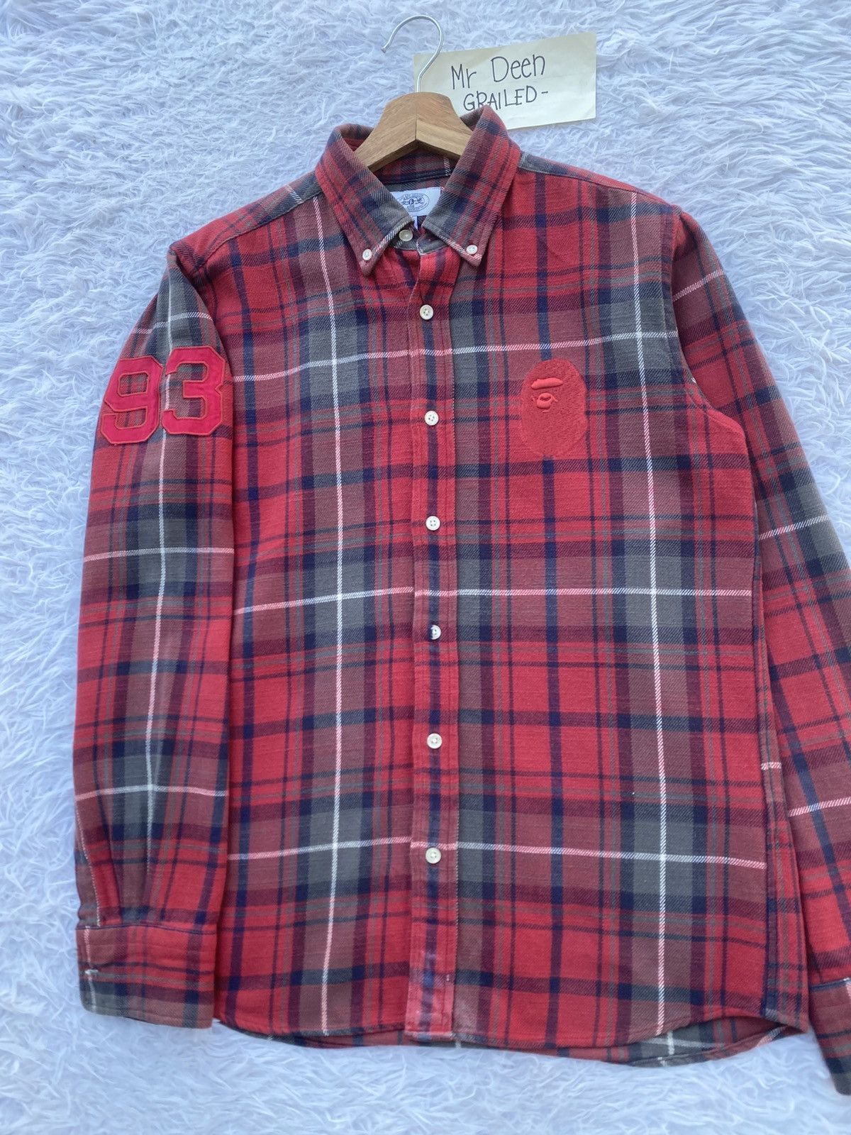 Bape Rare Vintage BAPE Flannel Longsleeve Shirt Size US M / EU 48-50 / 2 - 7 Thumbnail