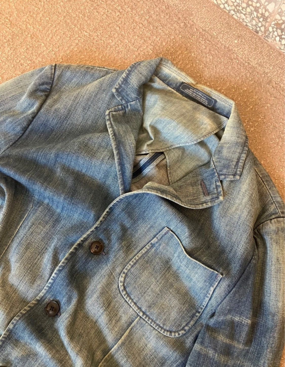 Polo Ralph Lauren FADED POLO Ralph Lauren retro selbedge denim blazer Size 42R - 2 Thumbnail