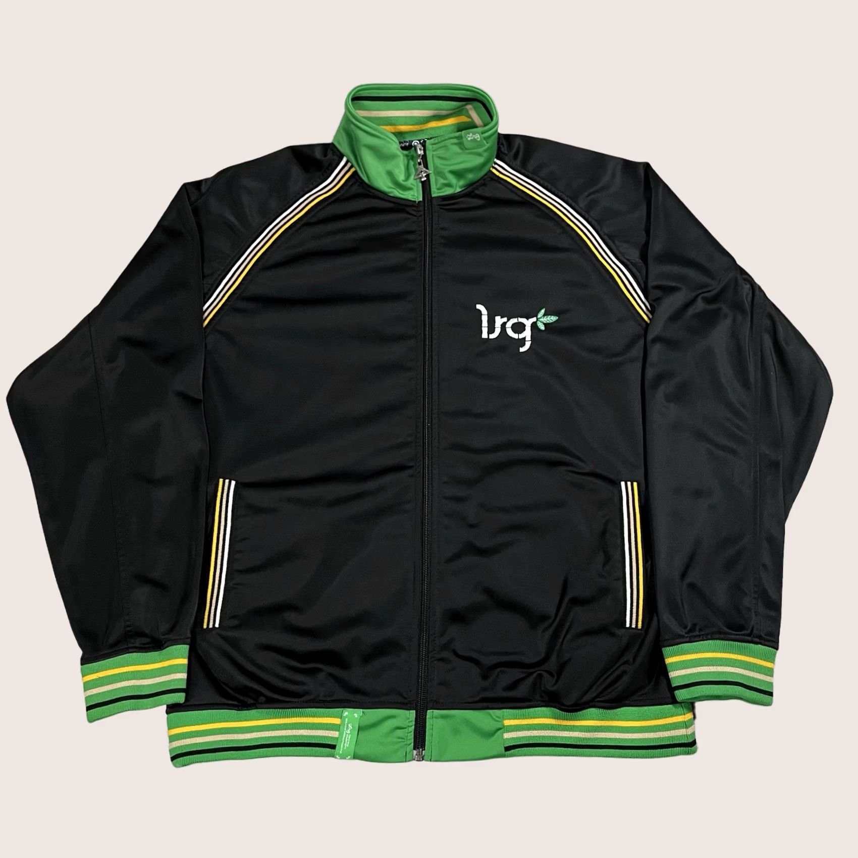 Vintage VINTAGE LRG Jacket Mens Large Track Full Zip Black 90s Hip Hop City Retro Windbreaker Size US L / EU 52-54 / 3 - 1 Thumbnail