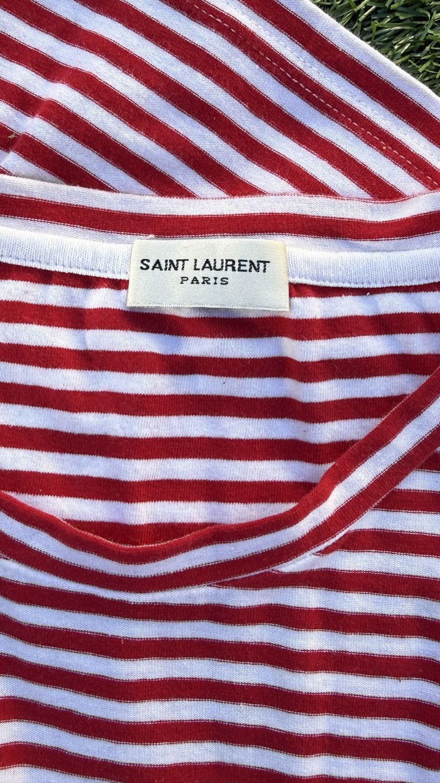 Hedi Slimane Saint laurent Striped Shirt Red White Hedi Slimane Logo Size US M / EU 48-50 / 2 - 4 Thumbnail