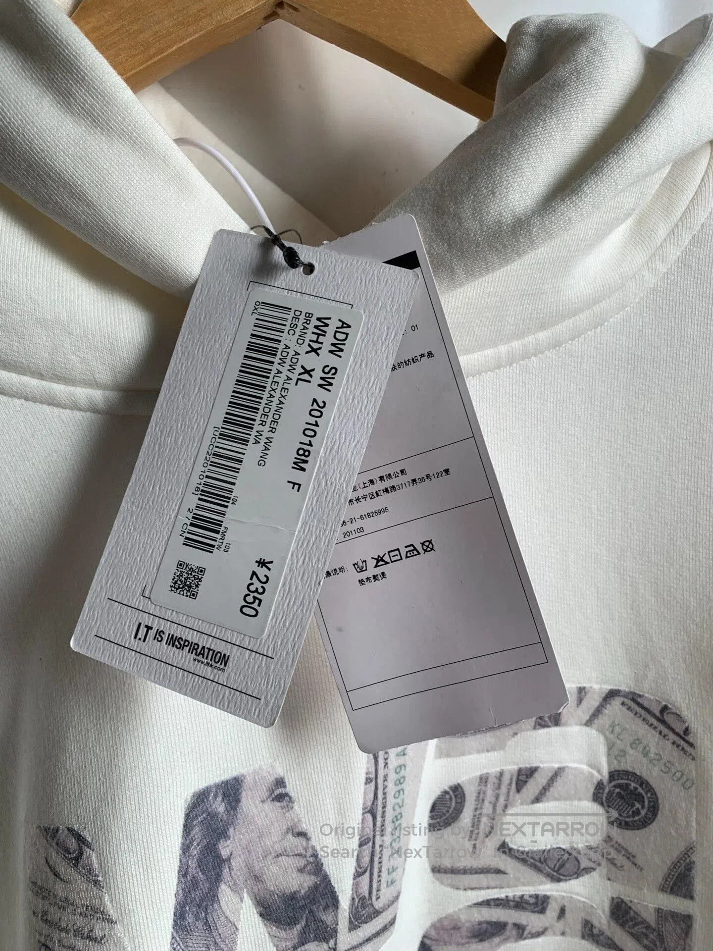 Alexander Wang Alexander Wang Dollar Logo Hoodie. Size US XL / EU 56 / 4 - 5 Thumbnail