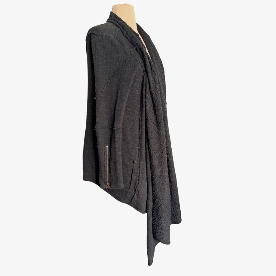Free People Free People Oversized Knit Cardi Coat Small Black Long Zip B Size S / US 4 / IT 40 - 2 Thumbnail
