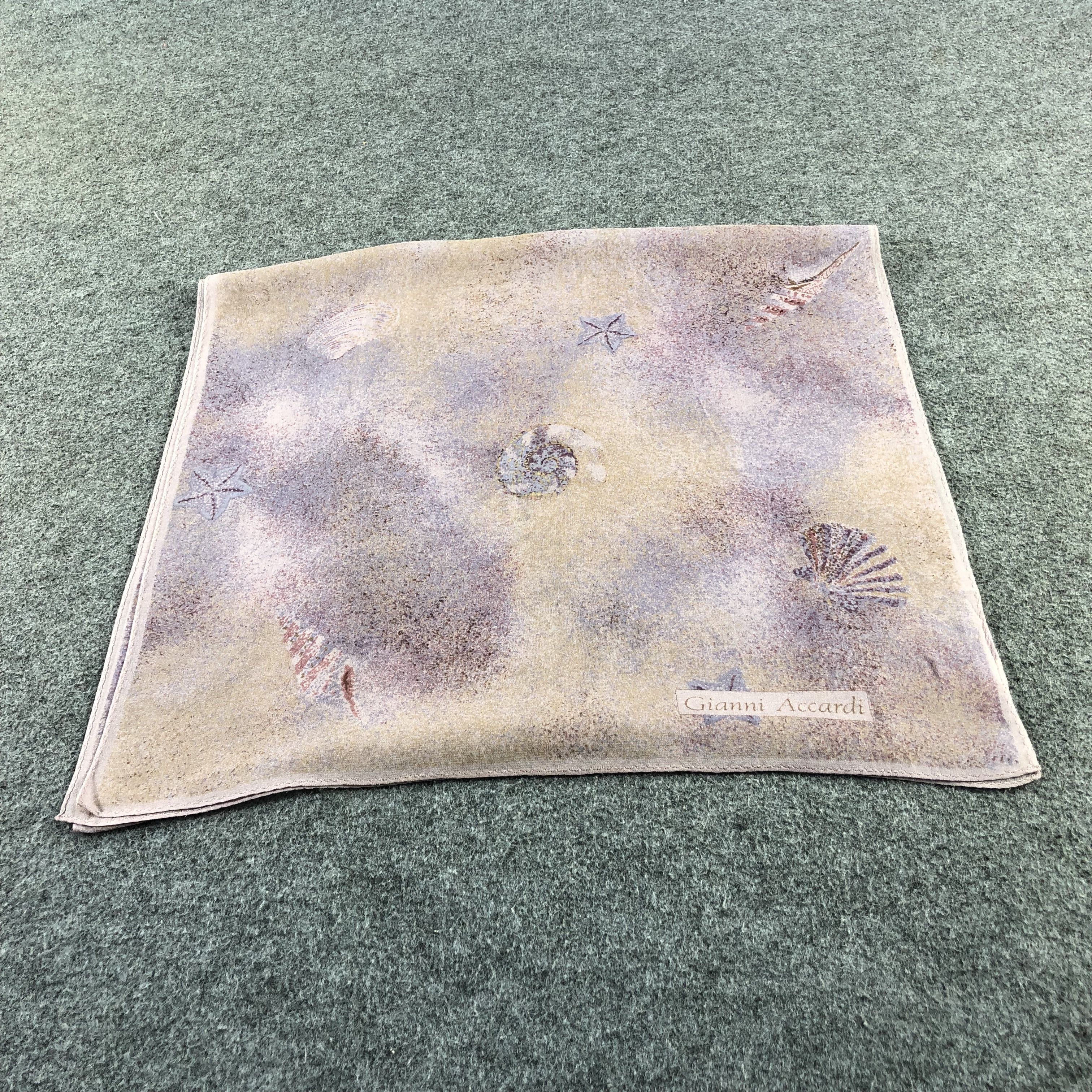 Japanese Brand Gianni Accardi Sea Shells Silk Stole Silk Scarf M877 Size ONE SIZE - 2 Thumbnail
