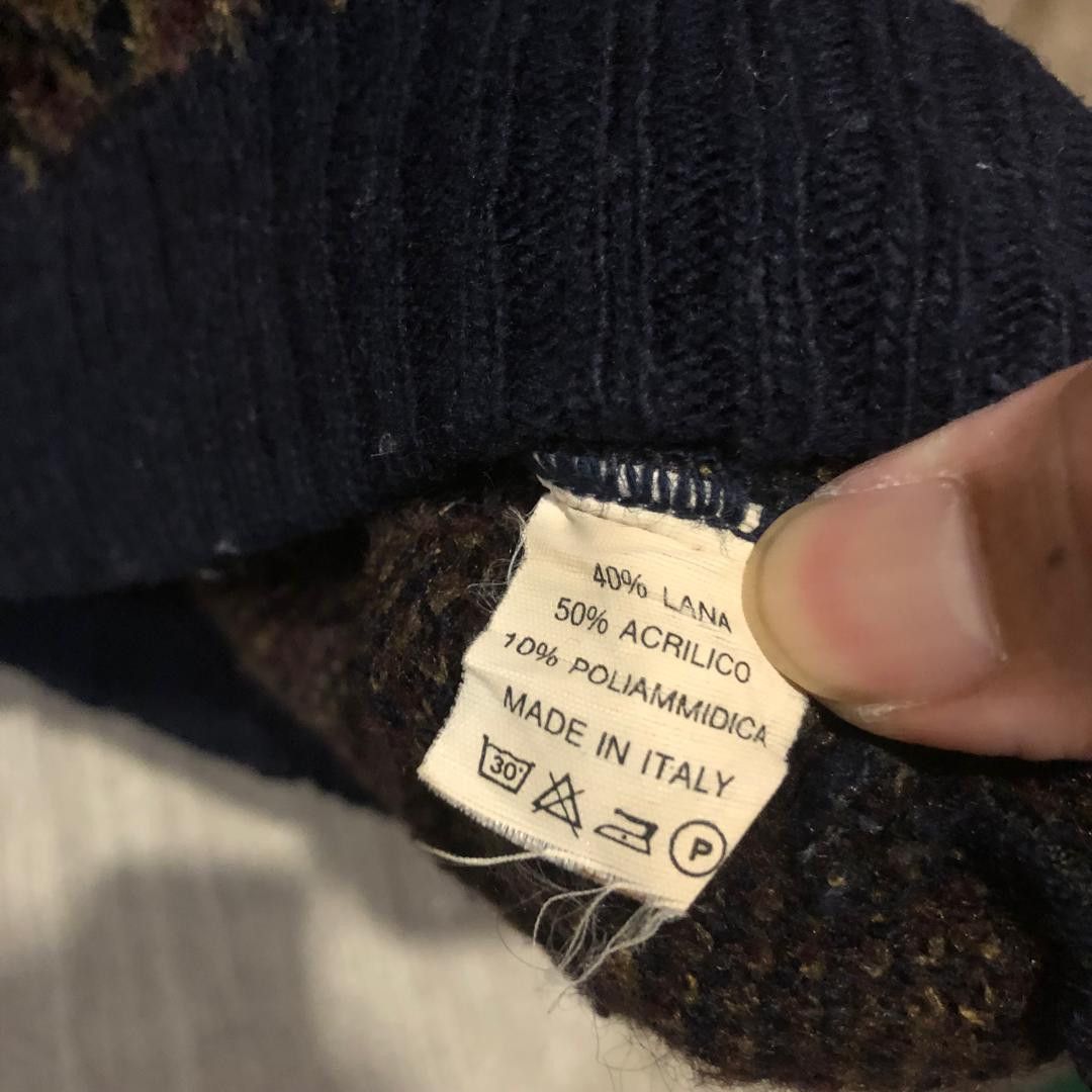 Other Vintage Italian Knit Cardigan Wool Pattern XL Boxy Size US XL / EU 56 / 4 - 8 Thumbnail