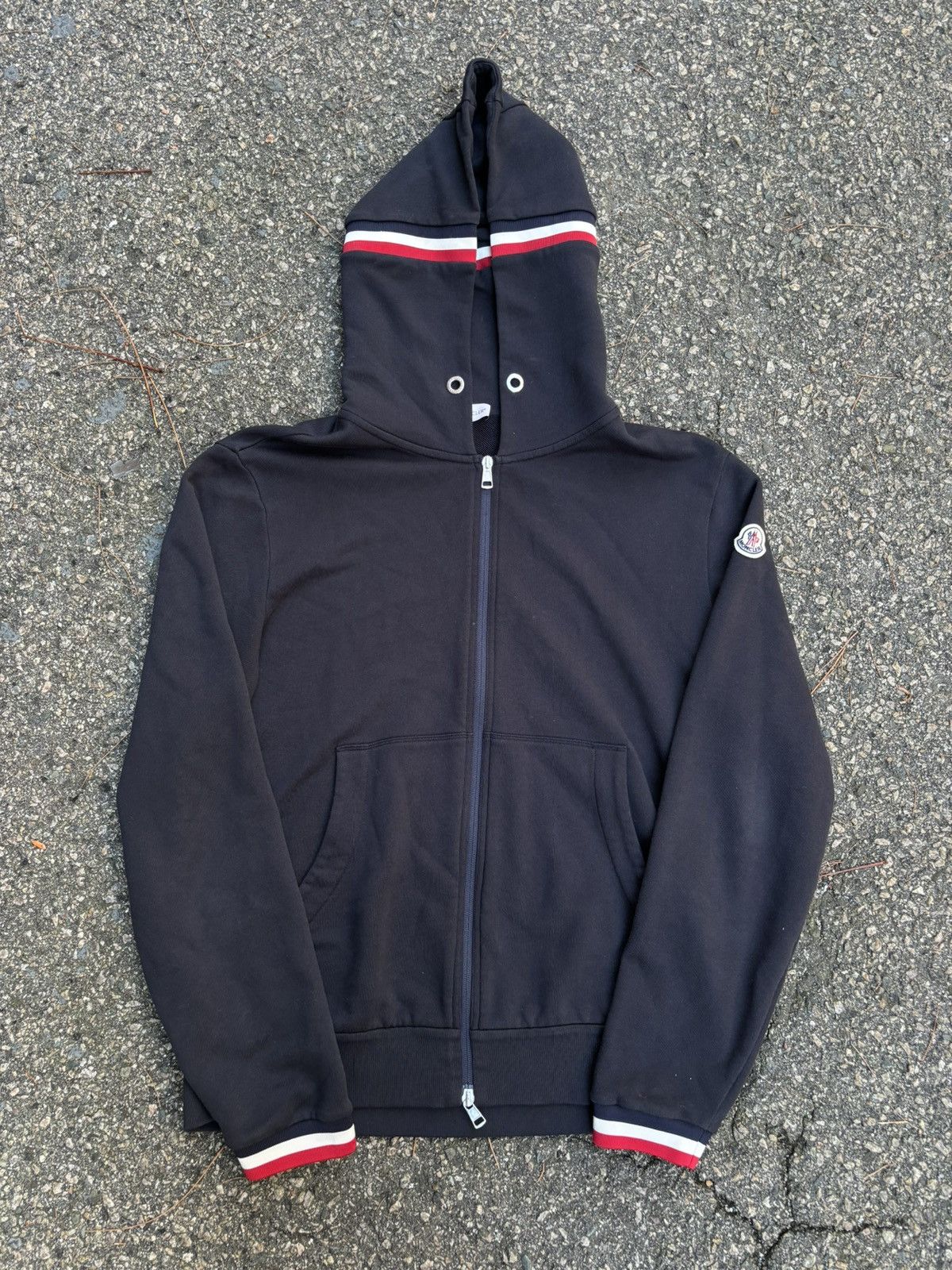 Pre-owned Moncler Navy Maglia Stripe Hoodie