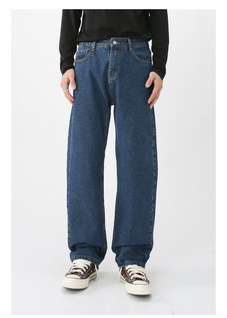 Japanese Brand × Jean Dark blue washed loose casual all-match straight jeans Size US 32 / EU 48 - 1 Thumbnail