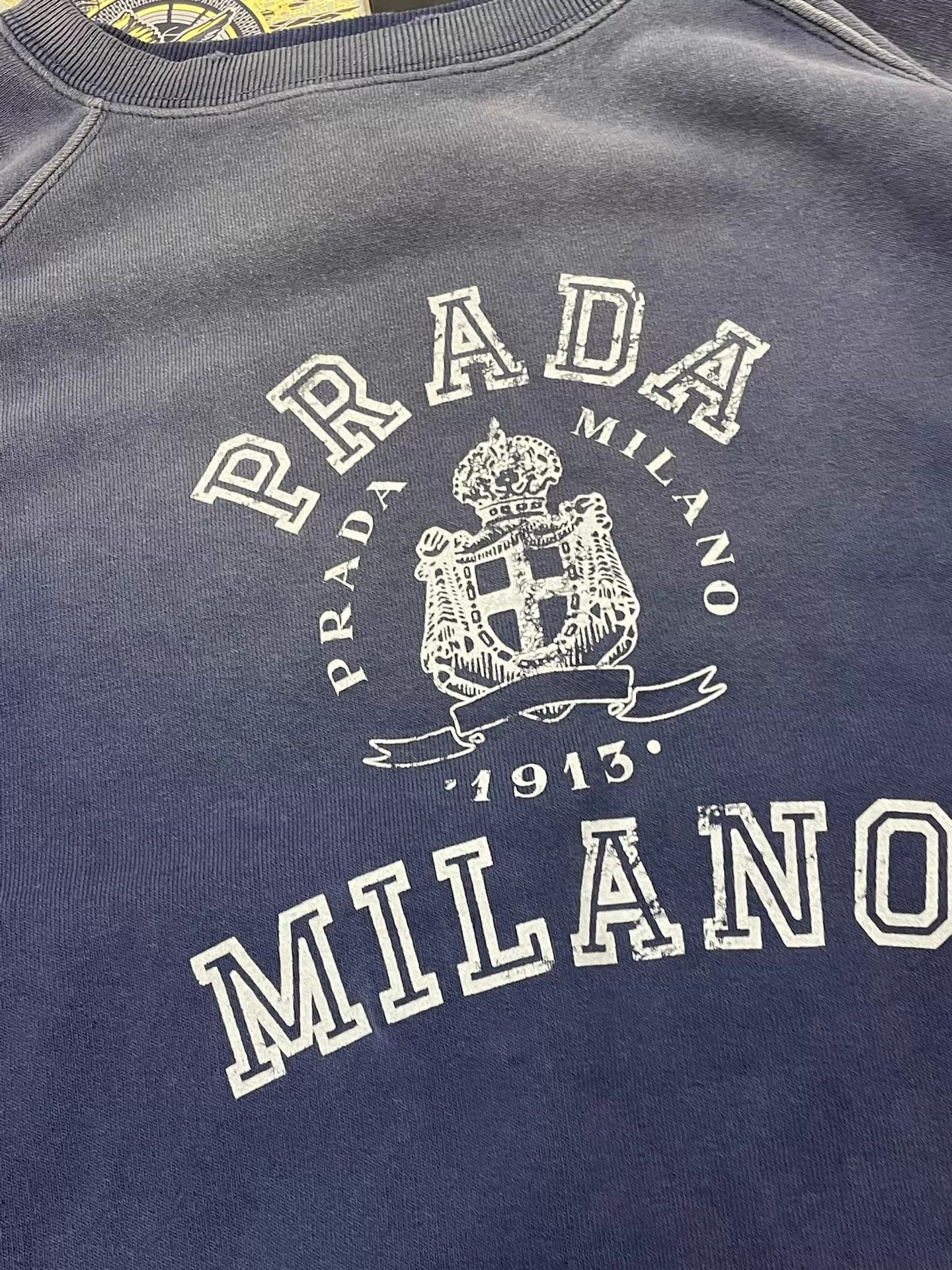 Prada Prada Blue Washed Distressed T-Shirt M Size US M / EU 48-50 / 2 - 2 Thumbnail