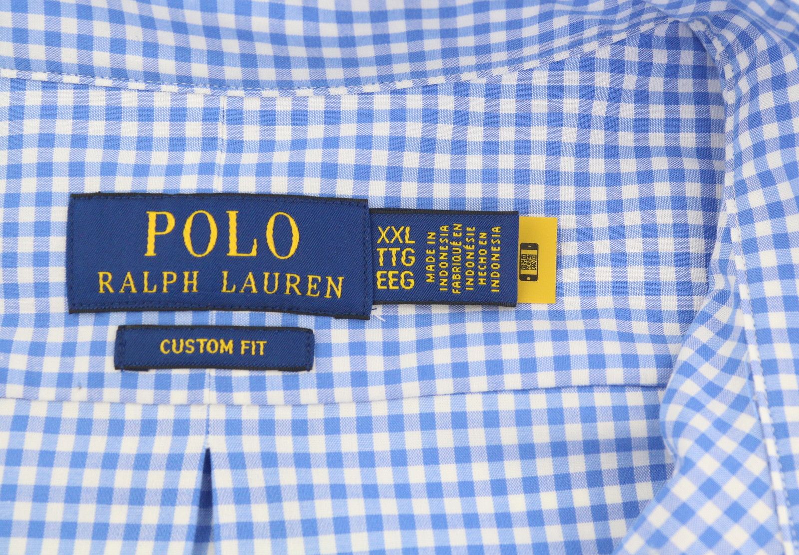 Ralph Lauren CORE REPLEN 2XL Blue Check Button-Down Custom Shirt 87006 Size US XXL / EU 58 / 5 - 9 Thumbnail