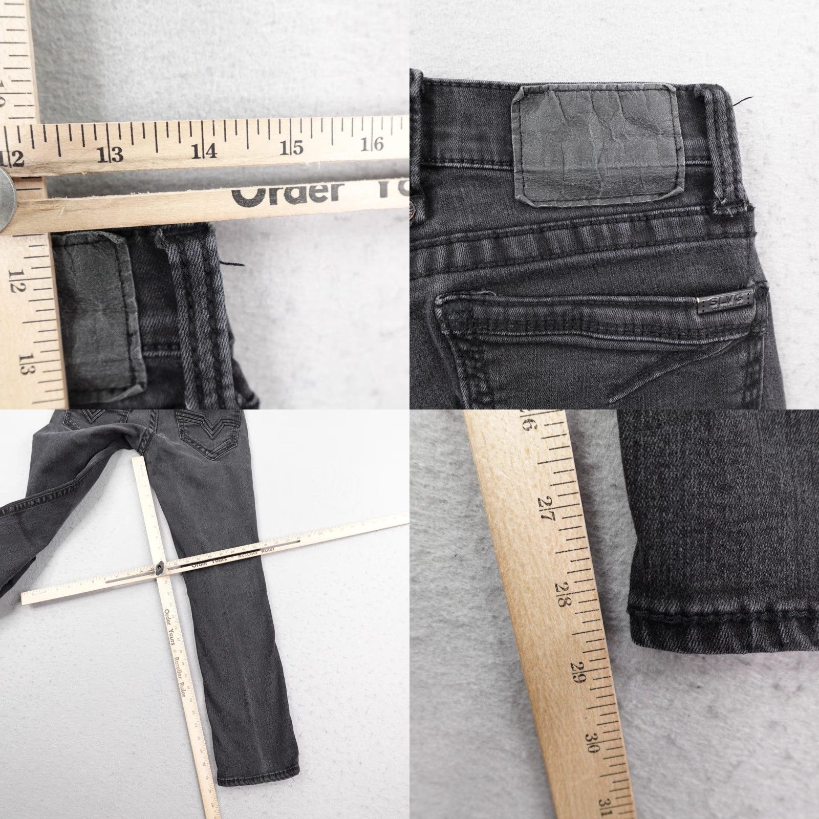Vintage Salvage Jeans Mens 30x30 Black Denim Havoc Straight Slim Fit Buckle Exclusive Size US 30 / EU 46 - 8 Thumbnail