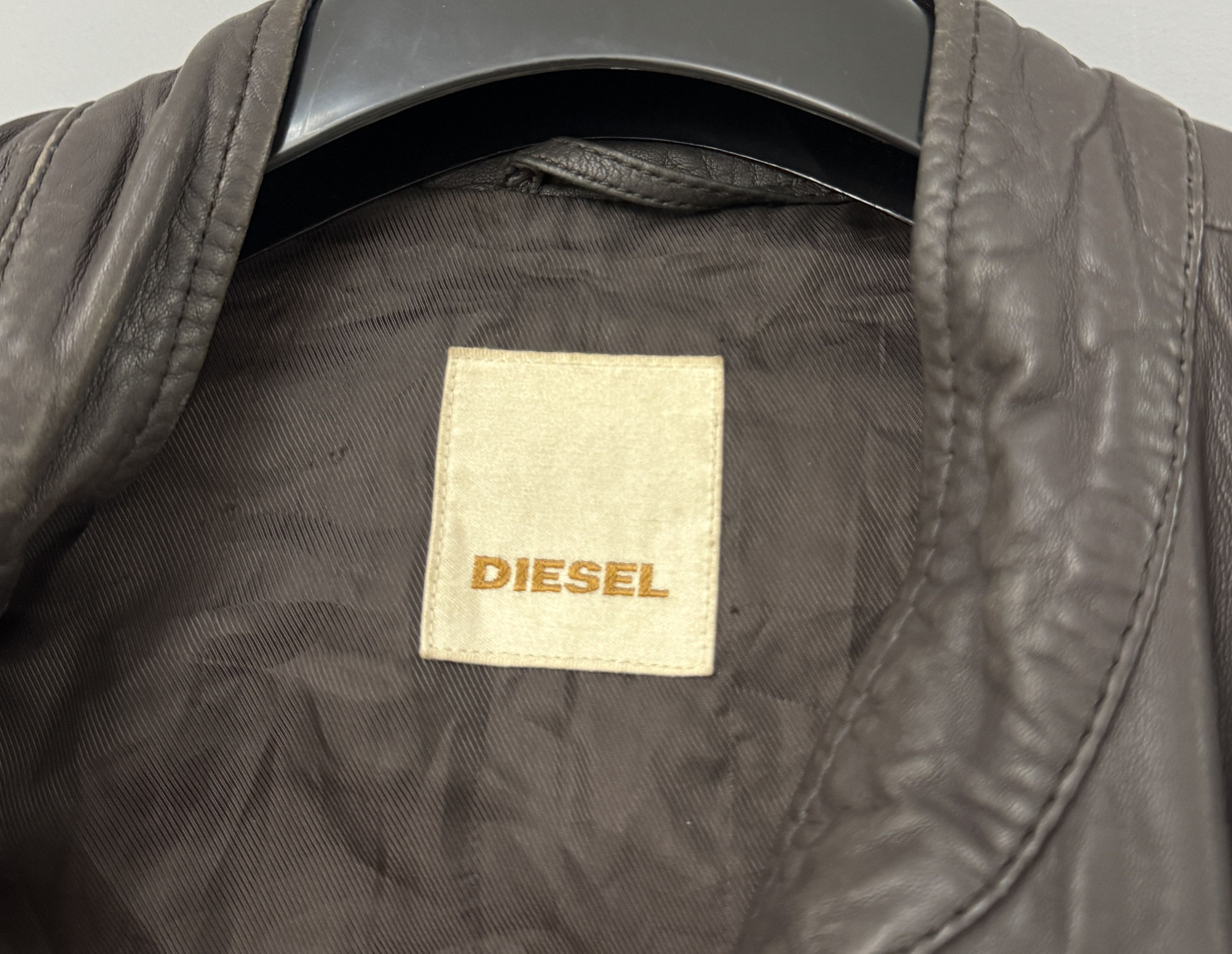 Diesel Men's Diesel Sheepskin Leather Jacket Biker Brown Size XL Size US XL / EU 56 / 4 - 6 Thumbnail
