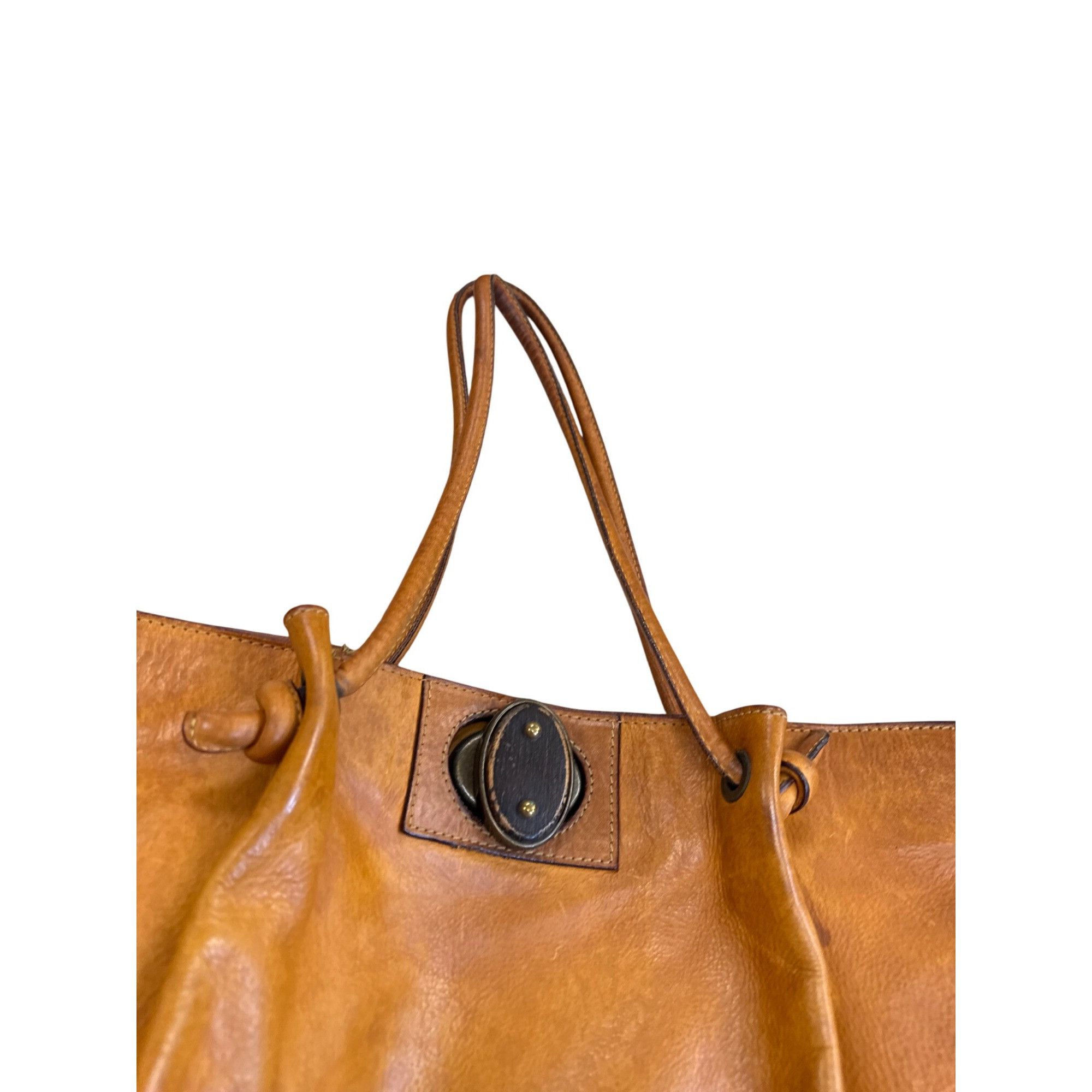 Designer Paolo Masi Womens brown Vintage Leather Shoulder Handbag SKU Size ONE SIZE - 5 Thumbnail