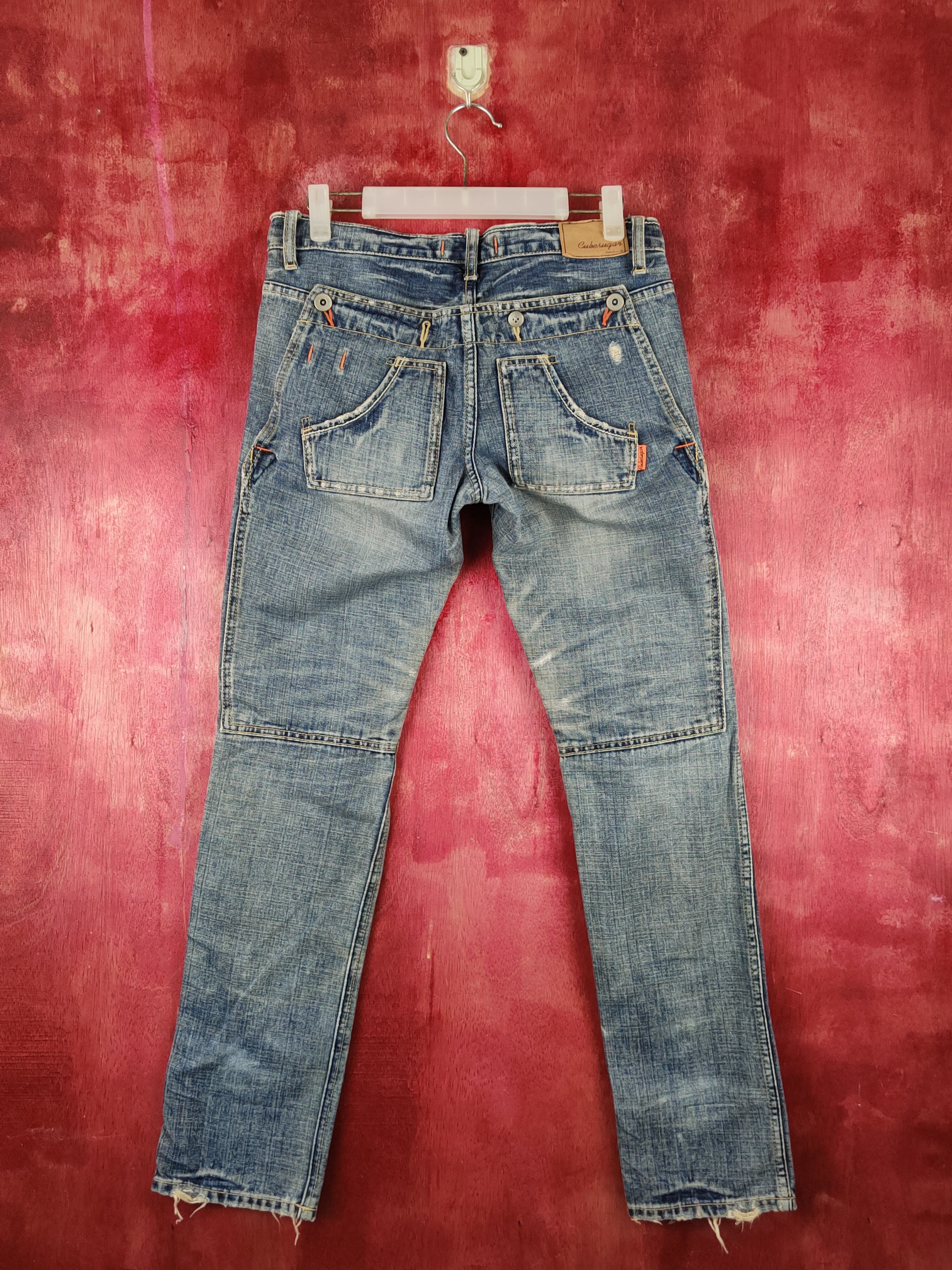 Japanese Brand DL Cubesugar Blue Faded Multipocket Denim jeans pants #S1478 Size US 31 - 1 Thumbnail