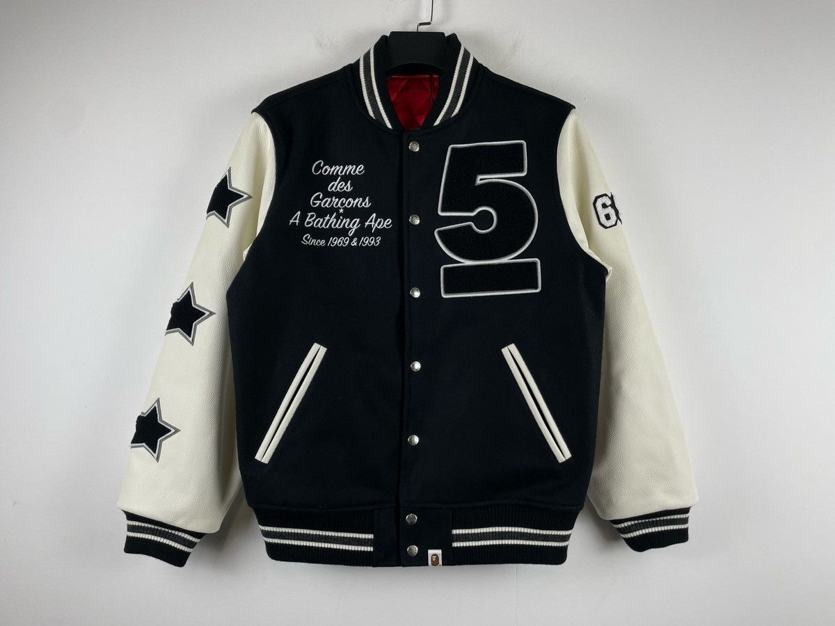 Bape × Comme des Garcons Comme Des Garcons x Bape AW25 Varsity Jacket Size US M / EU 48-50 / 2 - 6 Thumbnail