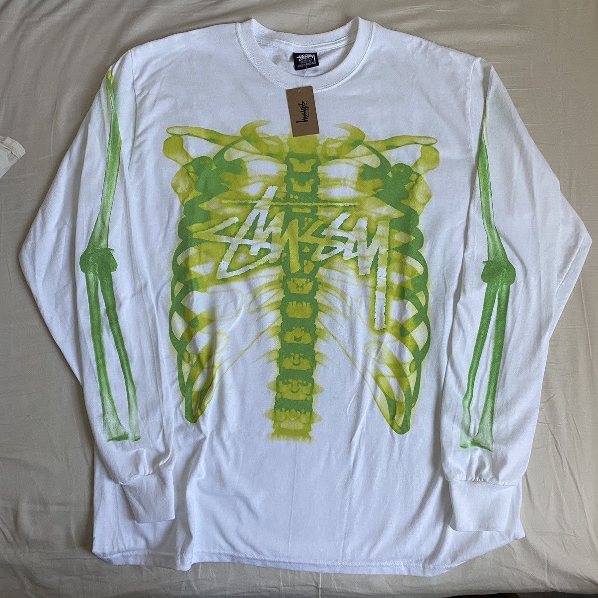 Stussy Rib Cage LS Tee 3M Reflective Print New with tag