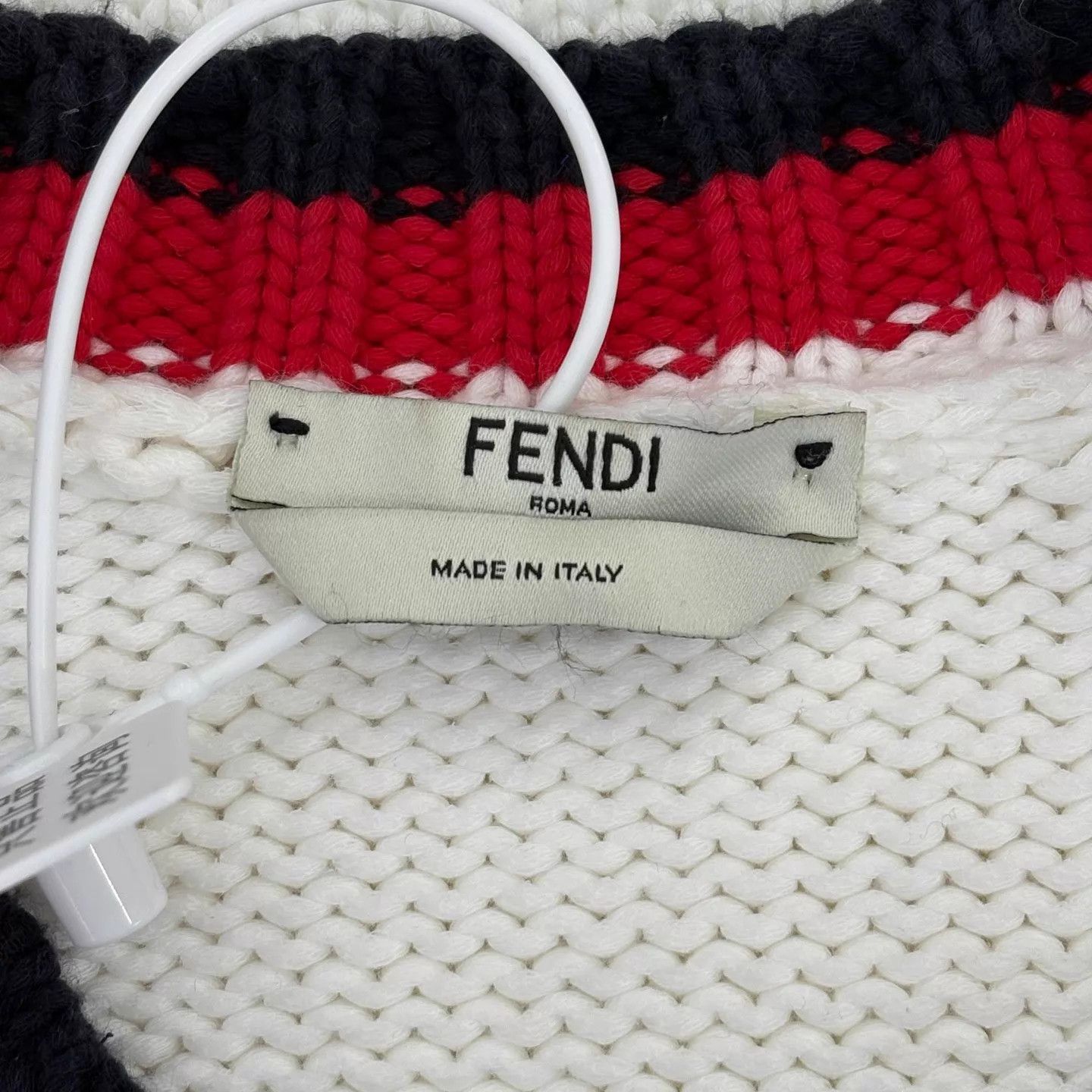 Fendi FENDI x FILA Embroidered Logo White Knit Sweater 38 New Size XS / US 0-2 / IT 36-38 - 3 Thumbnail
