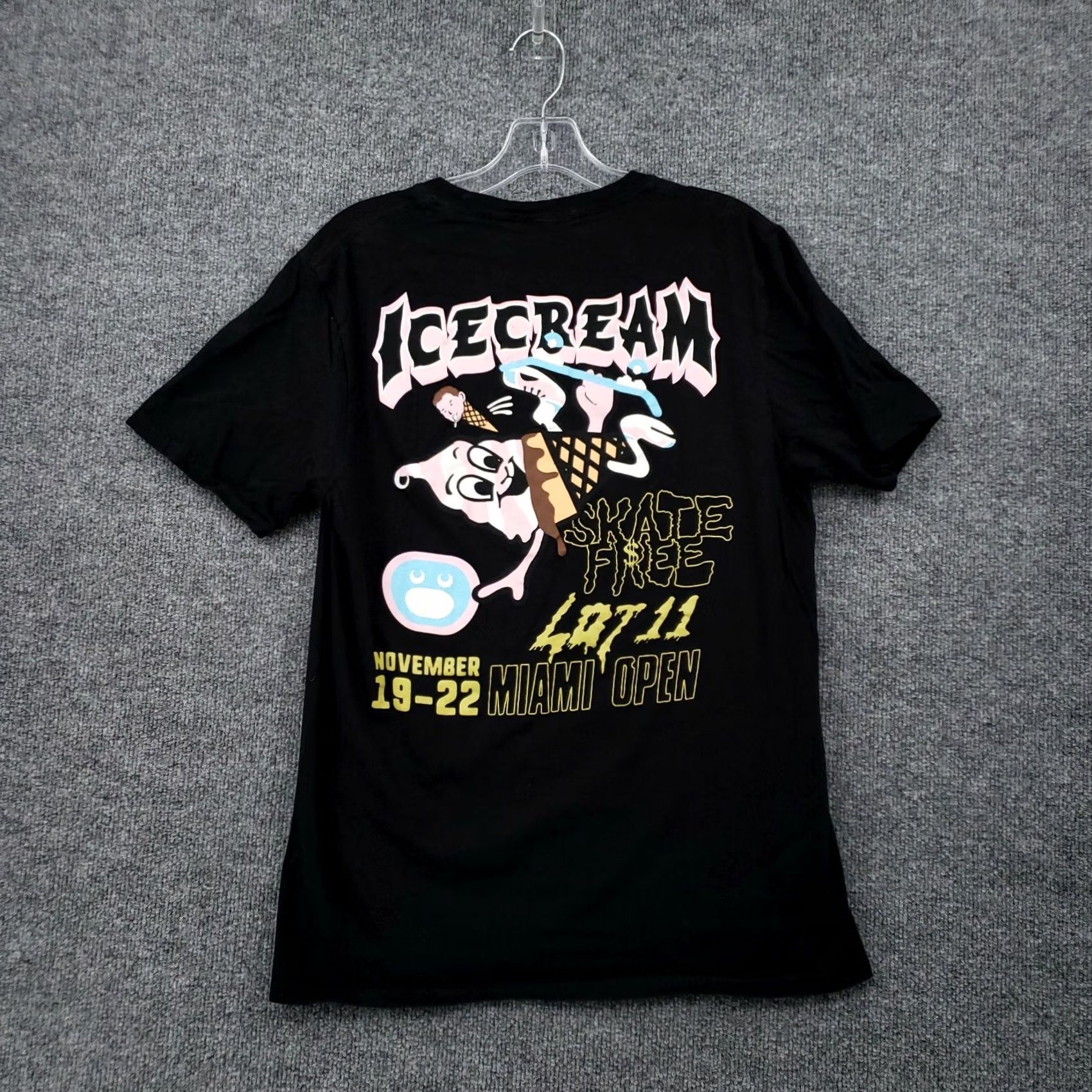 Vintage Ice Cream T Shirt Womens Medium Black Crew Neck Short Sleeve Graphic Print Tee Size M / US 6-8 / IT 42-44 - 2 Thumbnail